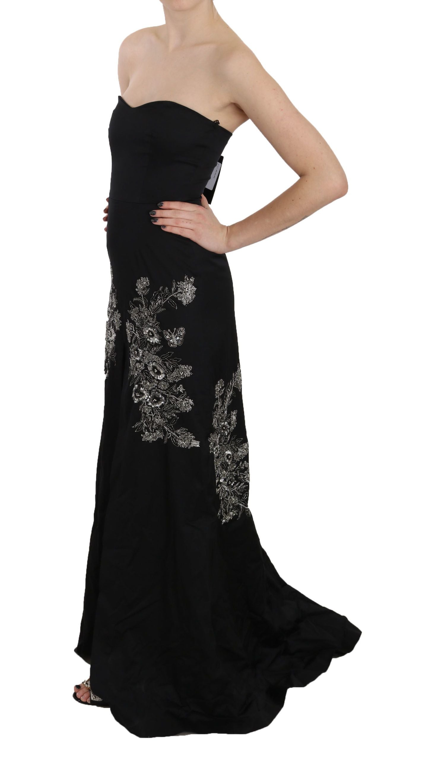 John Richmond Enchanting Black Maxi Flare φόρεμα