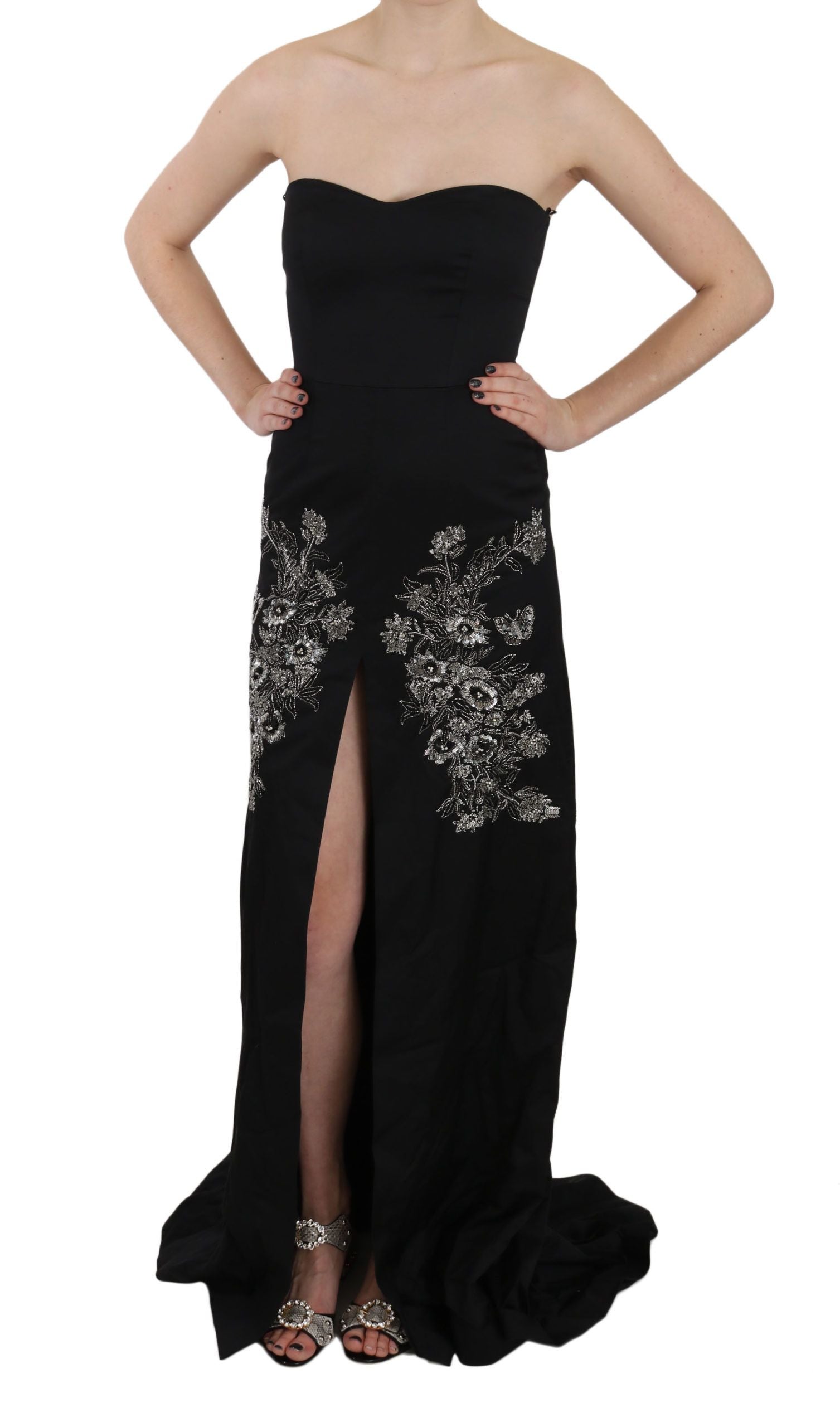 John Richmond Enchanting Black Maxi Flare φόρεμα