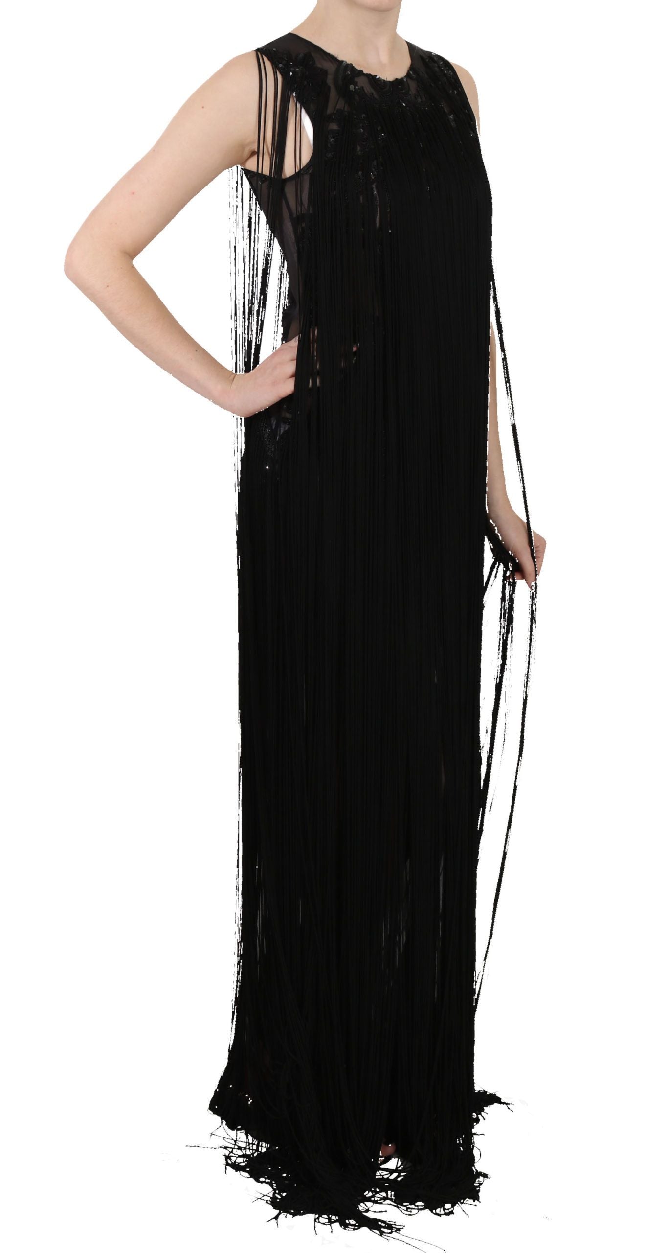 John Richmond Sheer Sequined Maxi Elegance Dress