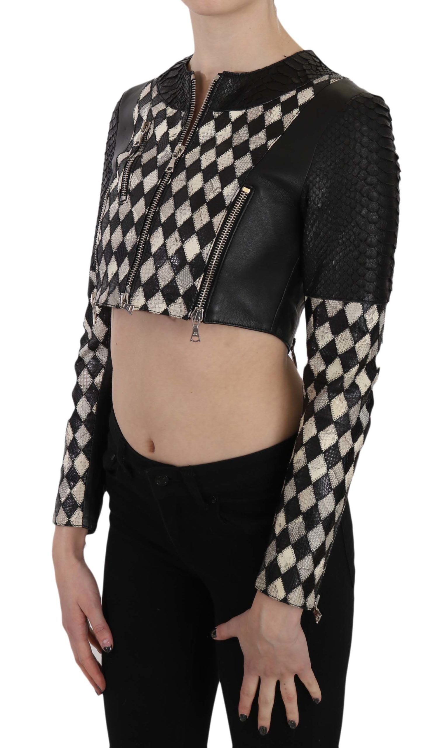 Cropped δερμάτινο μπουφάν εμπνευσμένο από το John Richmond Chic Biker