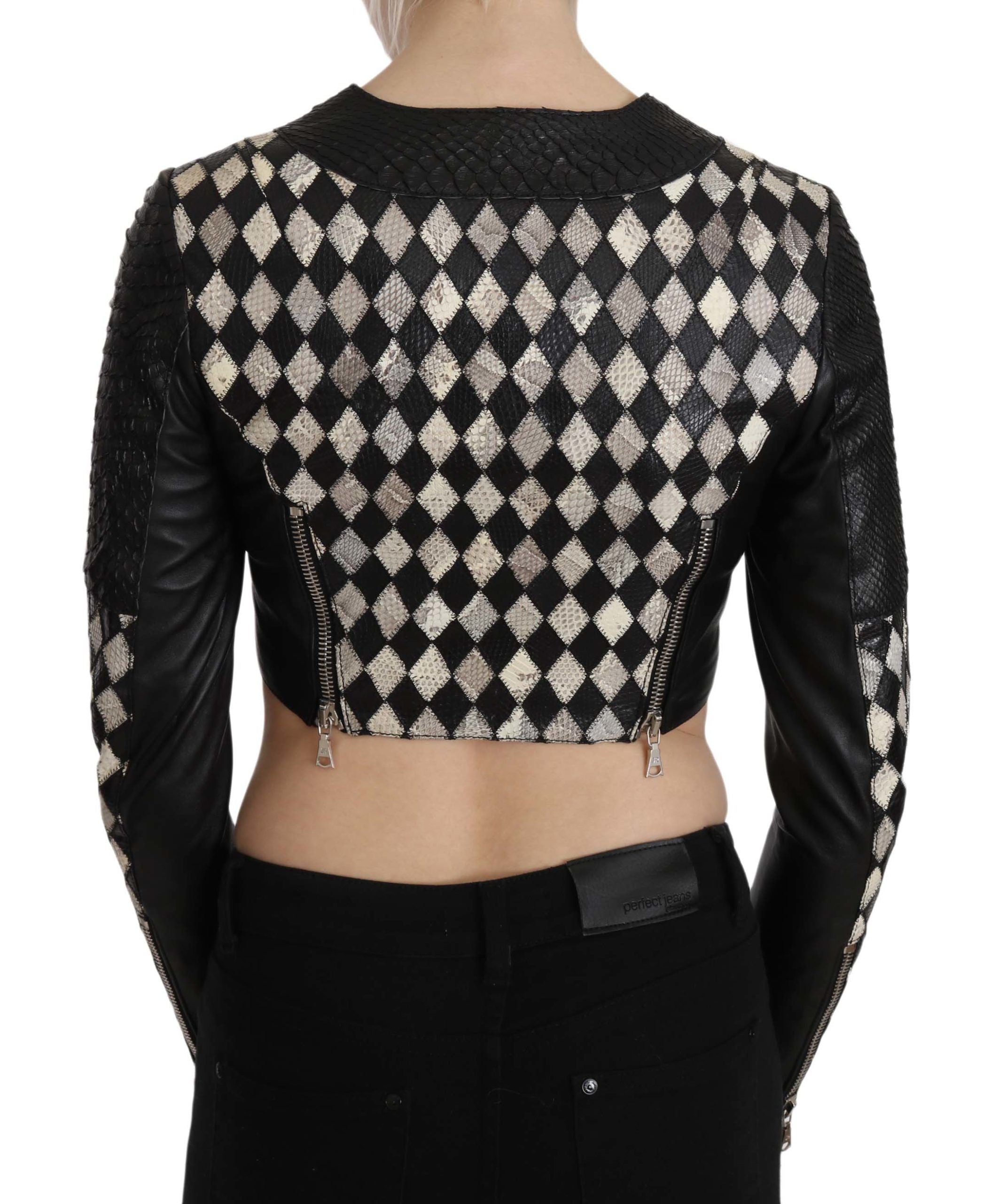 Cropped δερμάτινο μπουφάν εμπνευσμένο από το John Richmond Chic Biker