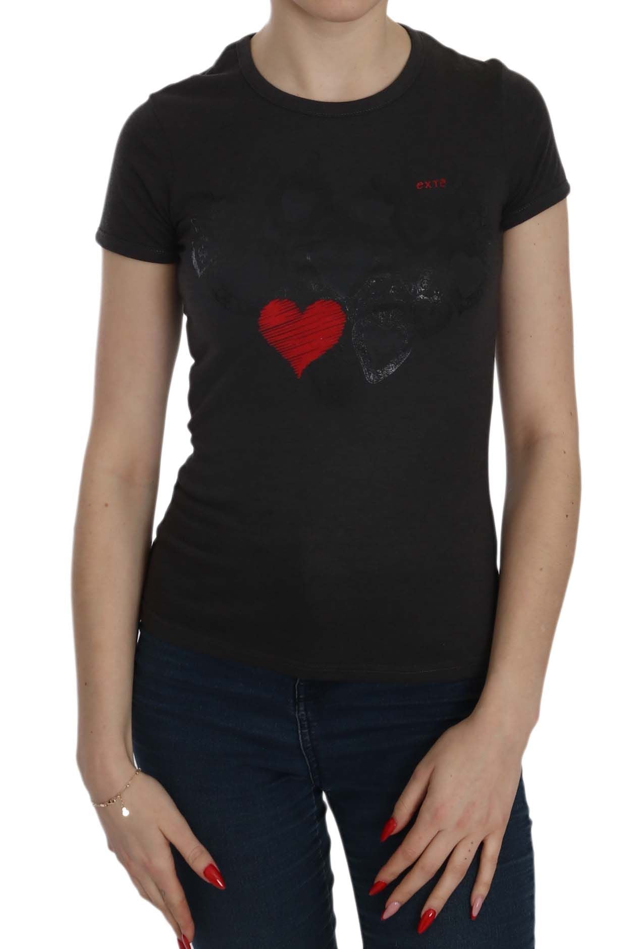 Exte Black Hearts Print Crew Neck Μπλούζα