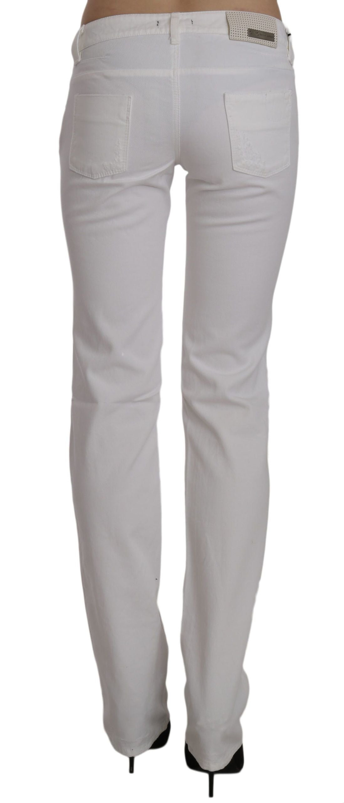 Στολή National Chic White Slim Fit Cotton Jeans