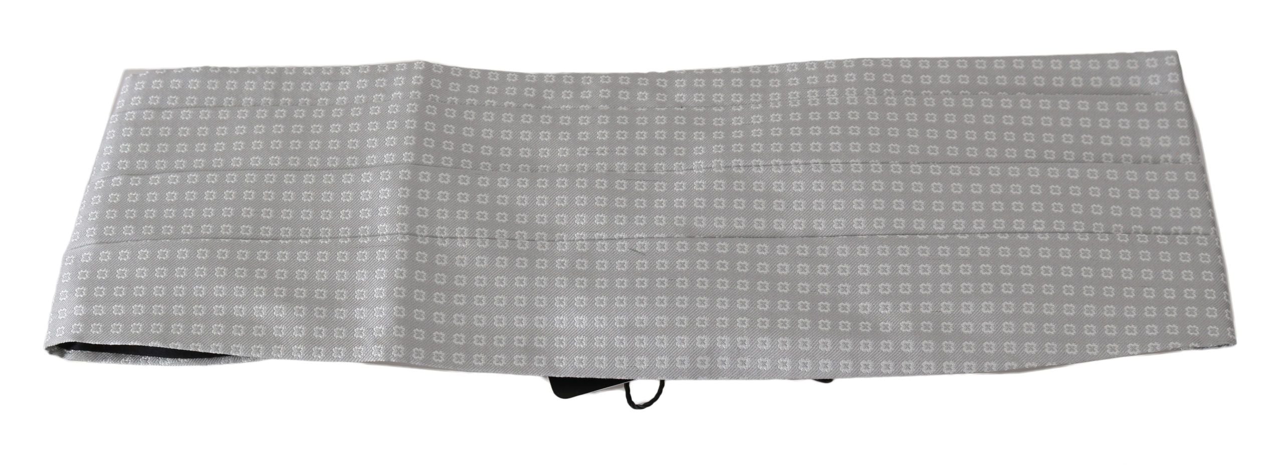 Dolce &amp; Gabbana Elegant Grey Silk Cummerbund