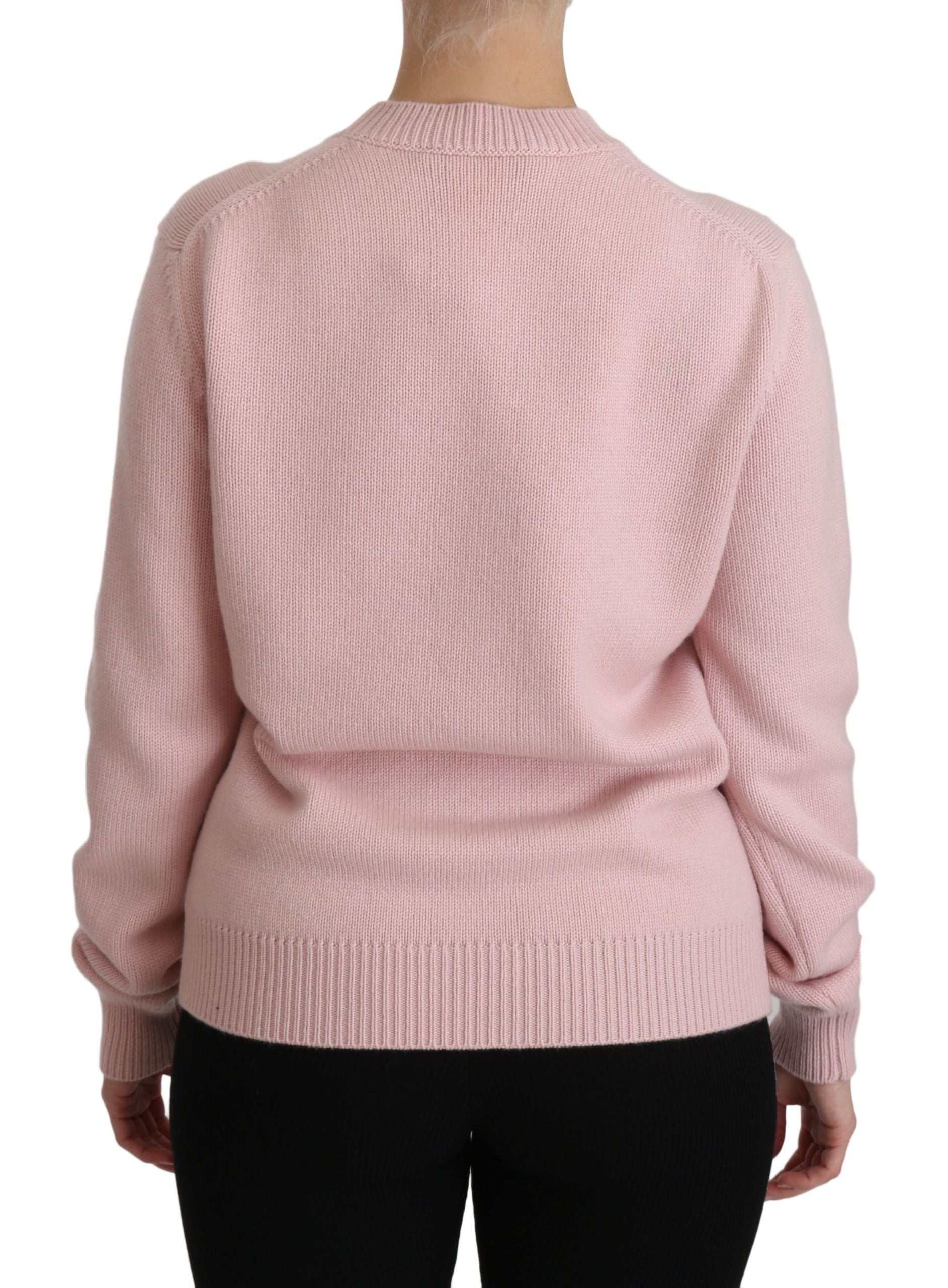 Πουλόβερ Dolce & Gabbana Cashmere-Blend Pink Crew Neck