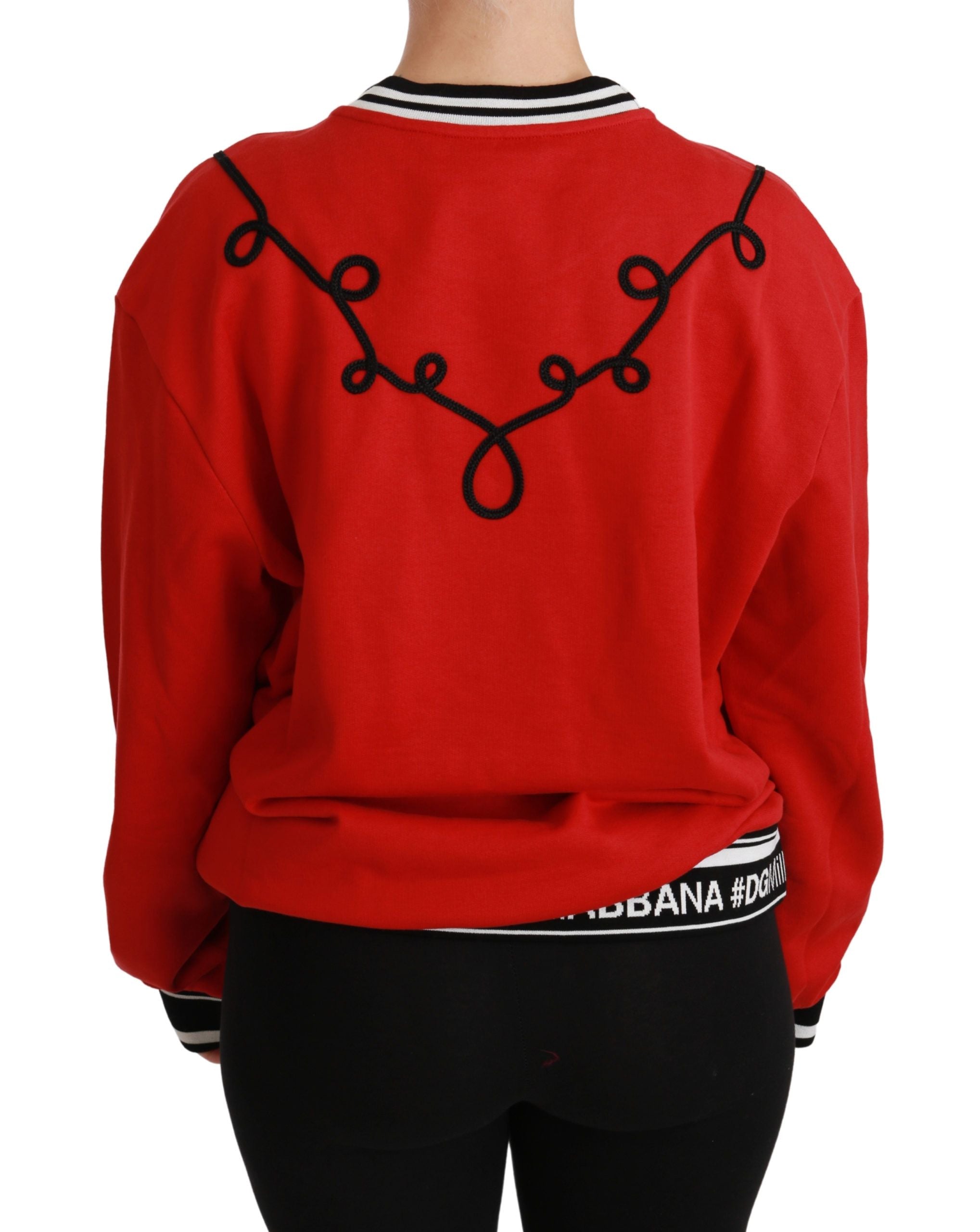 Πουλόβερ Dolce &amp; Gabbana Radiant Red Sequined Crew Neck