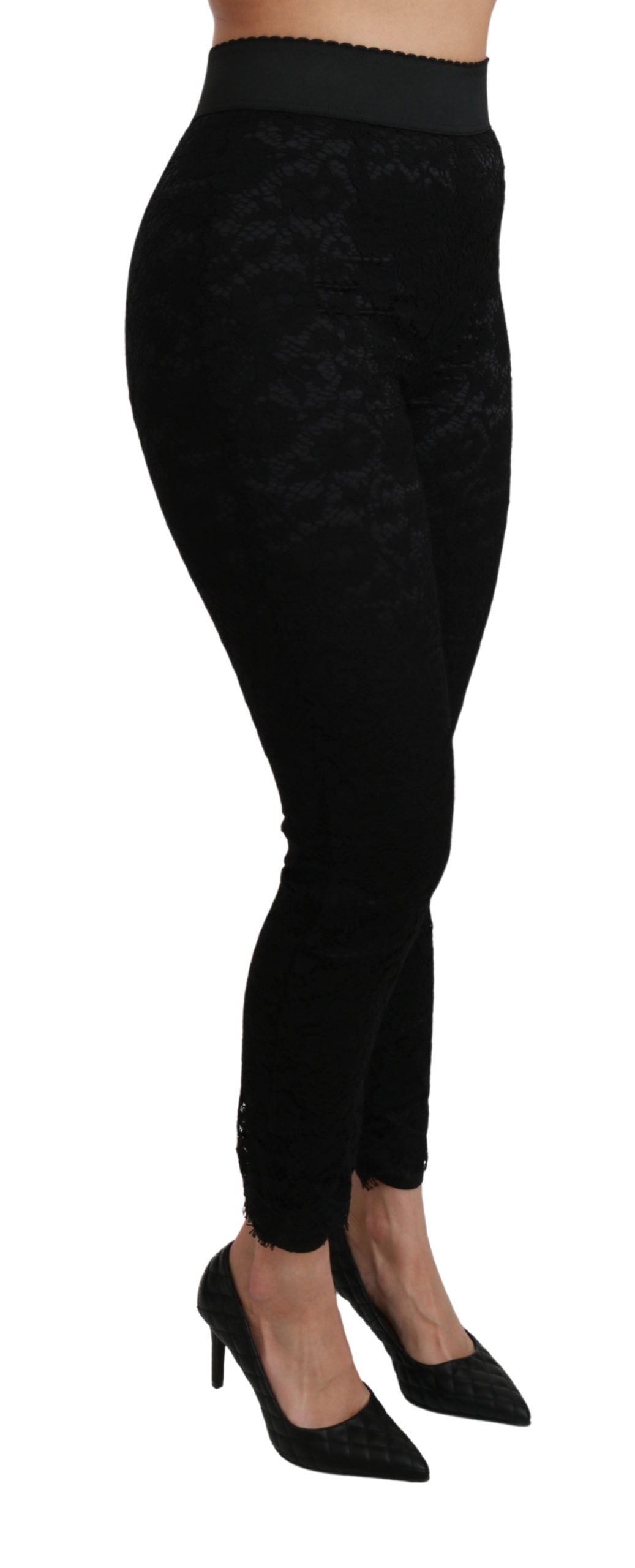 Dolce & Gabbana Elegant High Waist Lace Pants