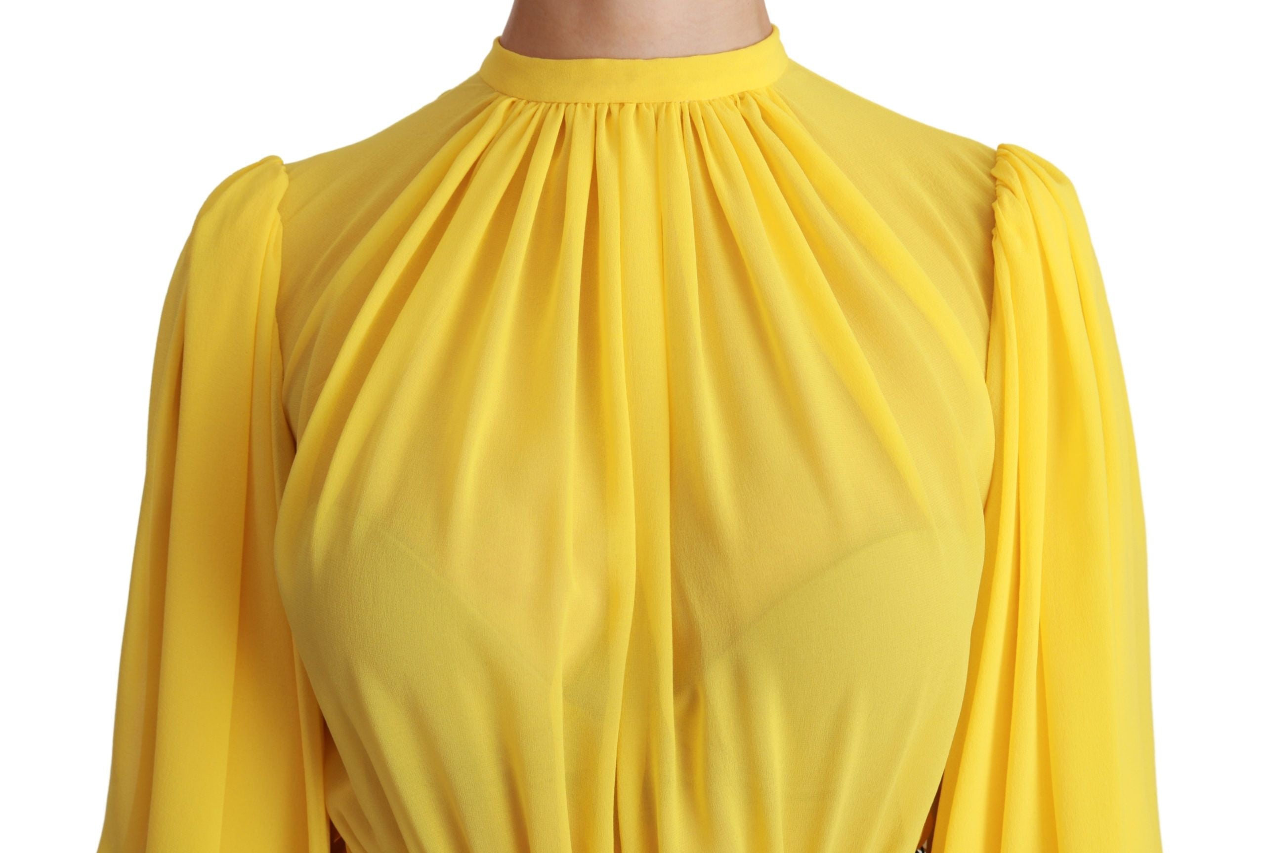 Μίνι φόρεμα Dolce &amp; Gabbana Silk Πλισέ σε γραμμή Α σε Sunshine Yellow