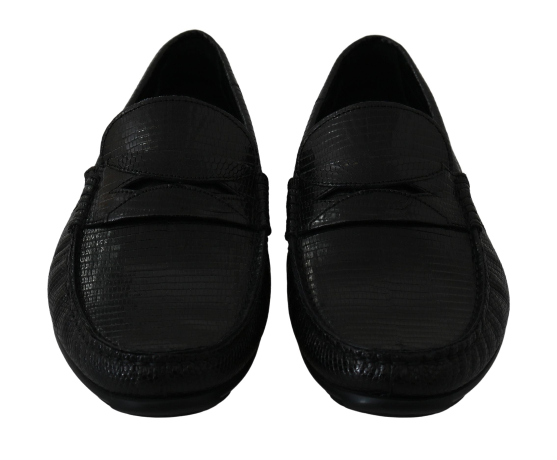 Dolce &amp; Gabbana Exquisite Black Lizard Leather Loafers