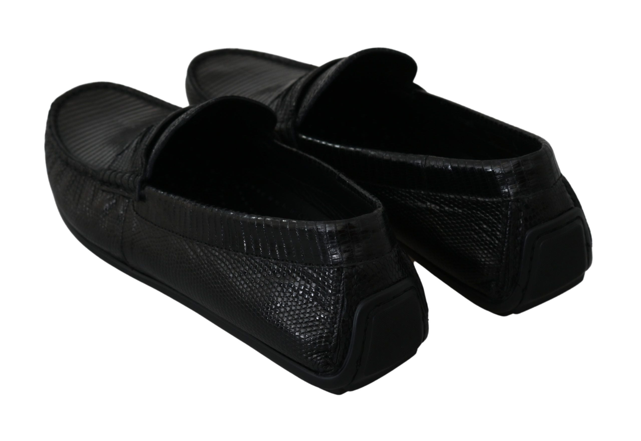 Dolce &amp; Gabbana Exquisite Black Lizard Leather Loafers