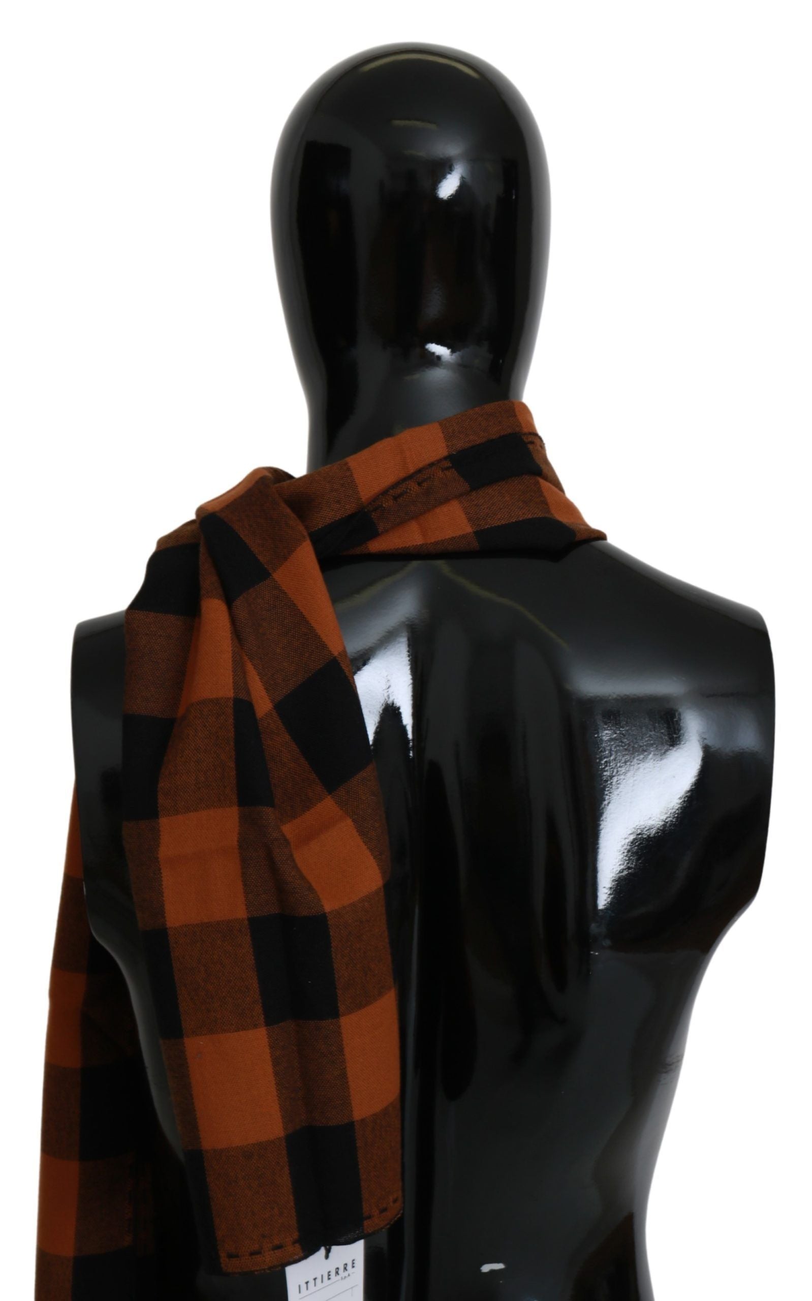 Κοστούμι National Chic Orange Check Wool Blend μαντίλι