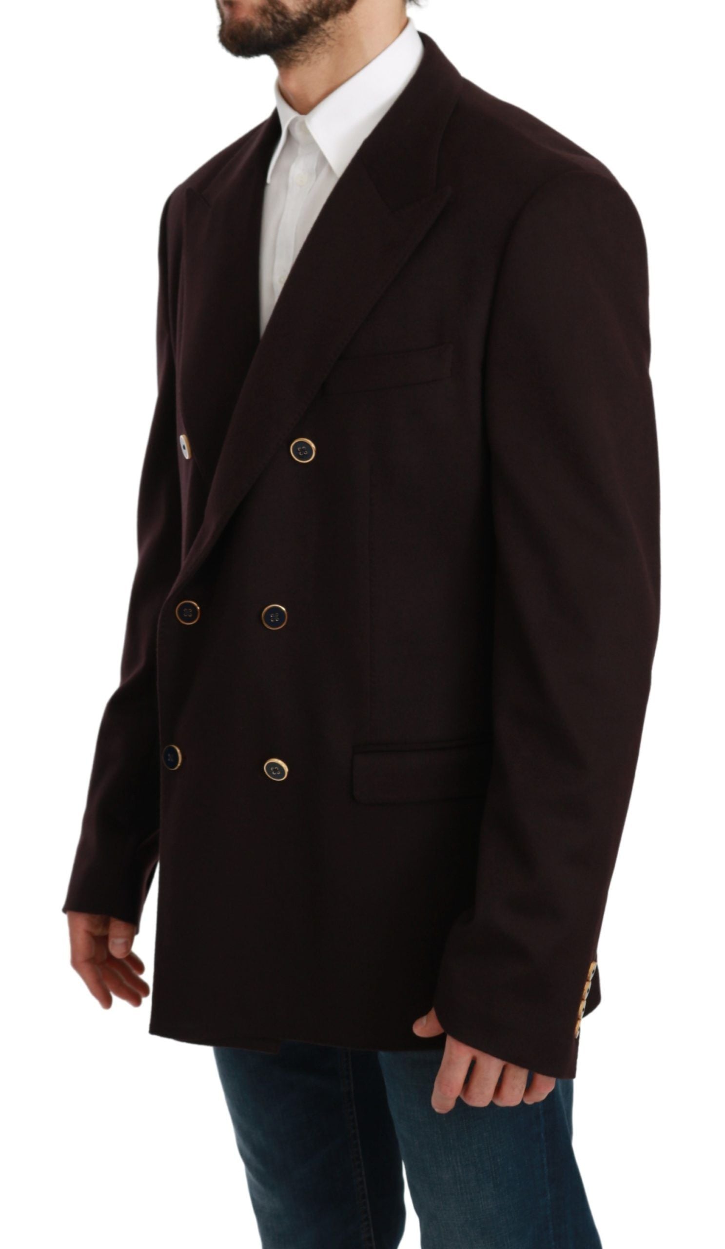 Dolce &amp; Gabbana Elegant Bordeaux Taormina Cashmere Blazer