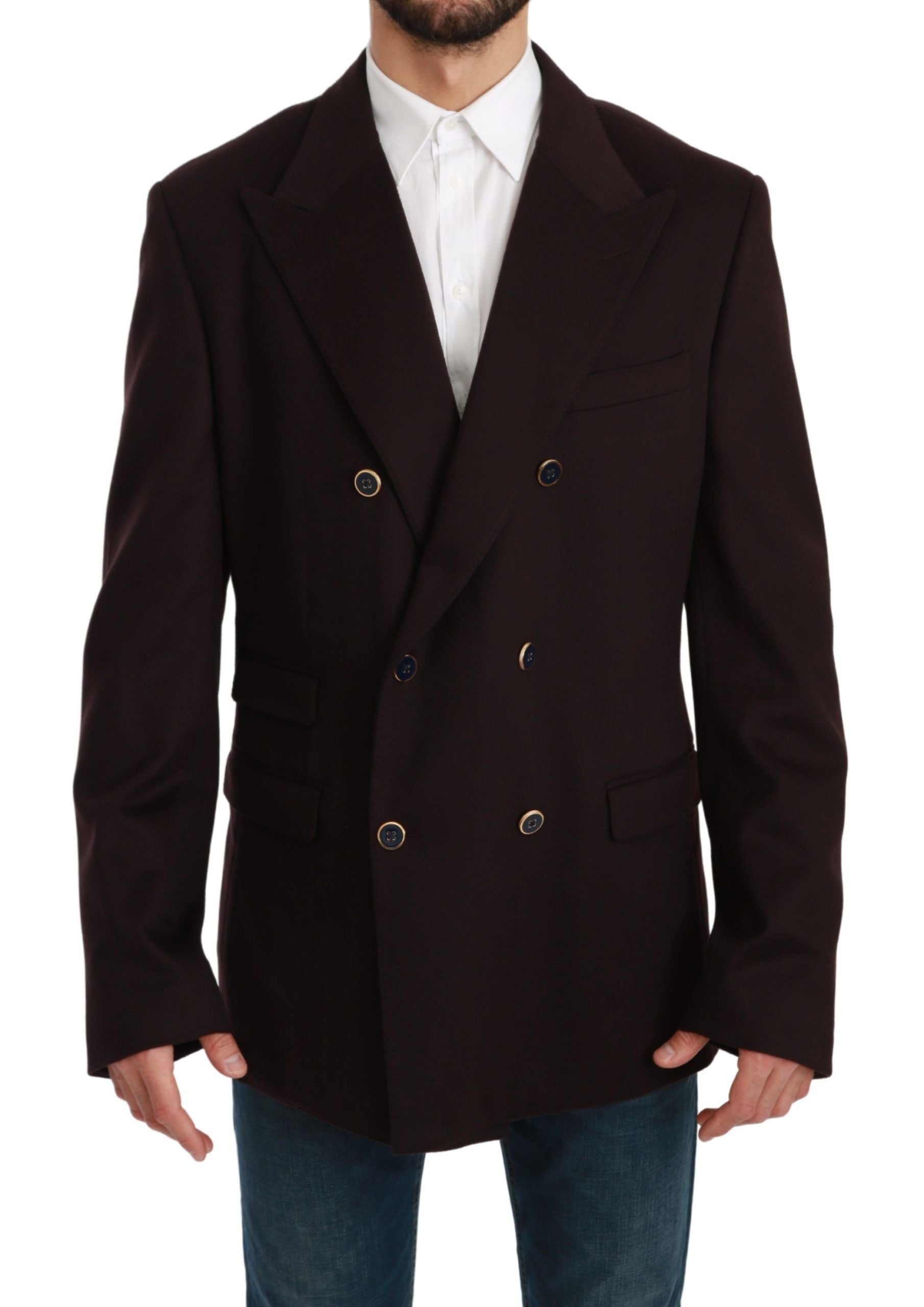 Dolce &amp; Gabbana Elegant Bordeaux Taormina Cashmere Blazer