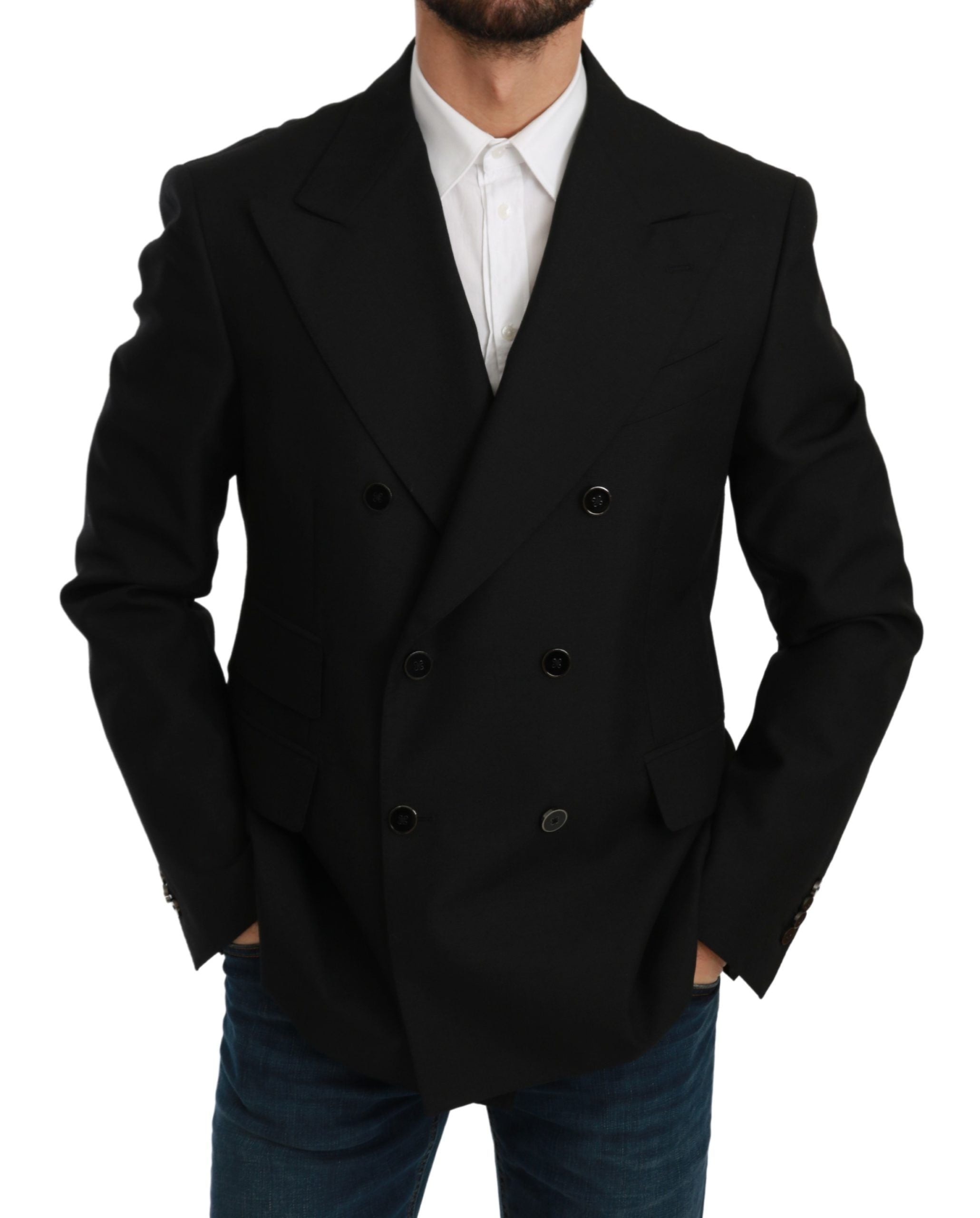 Dolce &amp; Gabbana Κομψό Μαύρο Slim Fit Formal Blazer