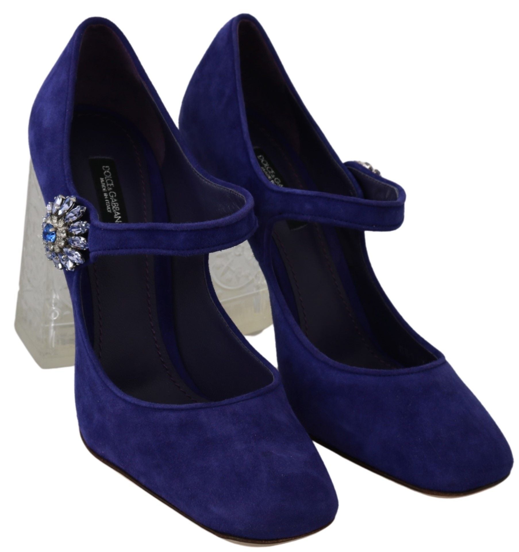 Dolce &amp; Gabbana Elegant Purple Suede Pumps Mary Janes