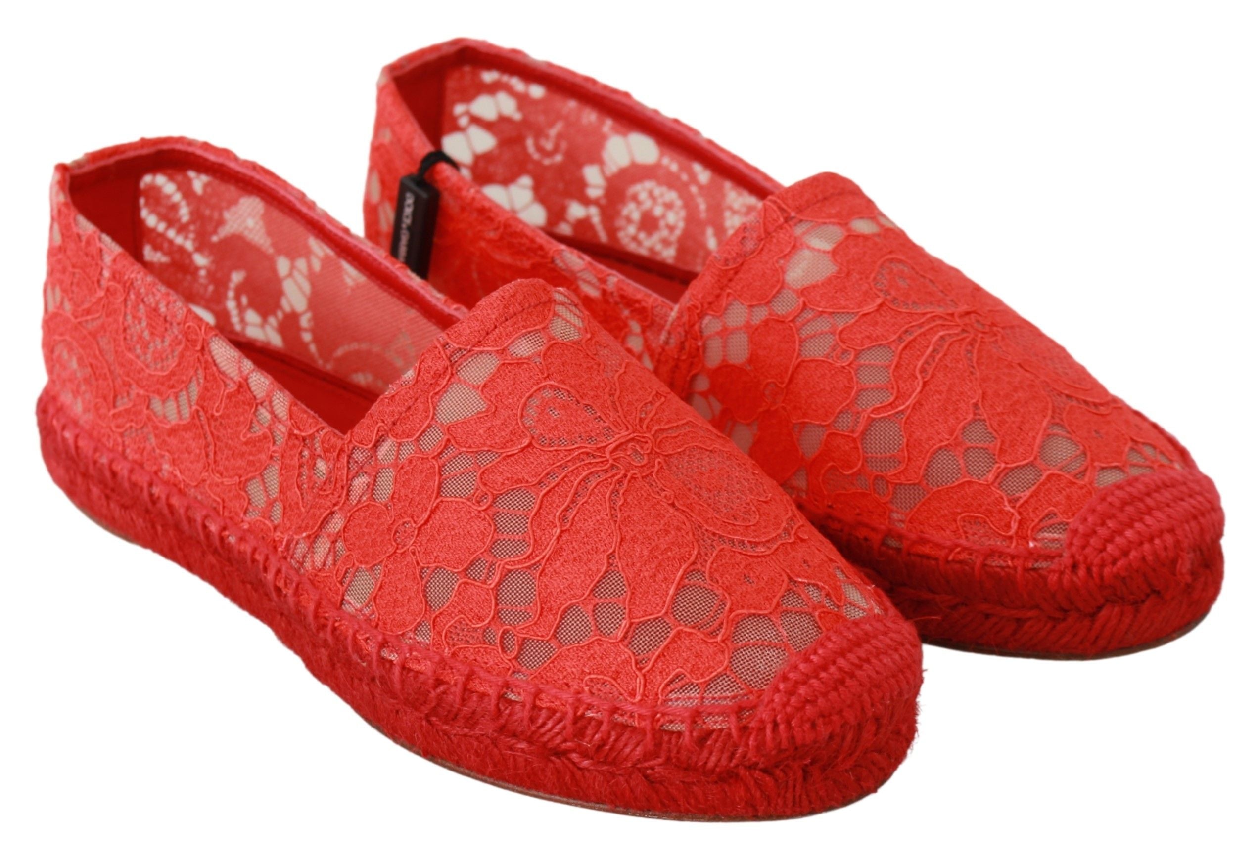 Flat παπούτσια Dolce & Gabbana Red Viscose Espadrilles