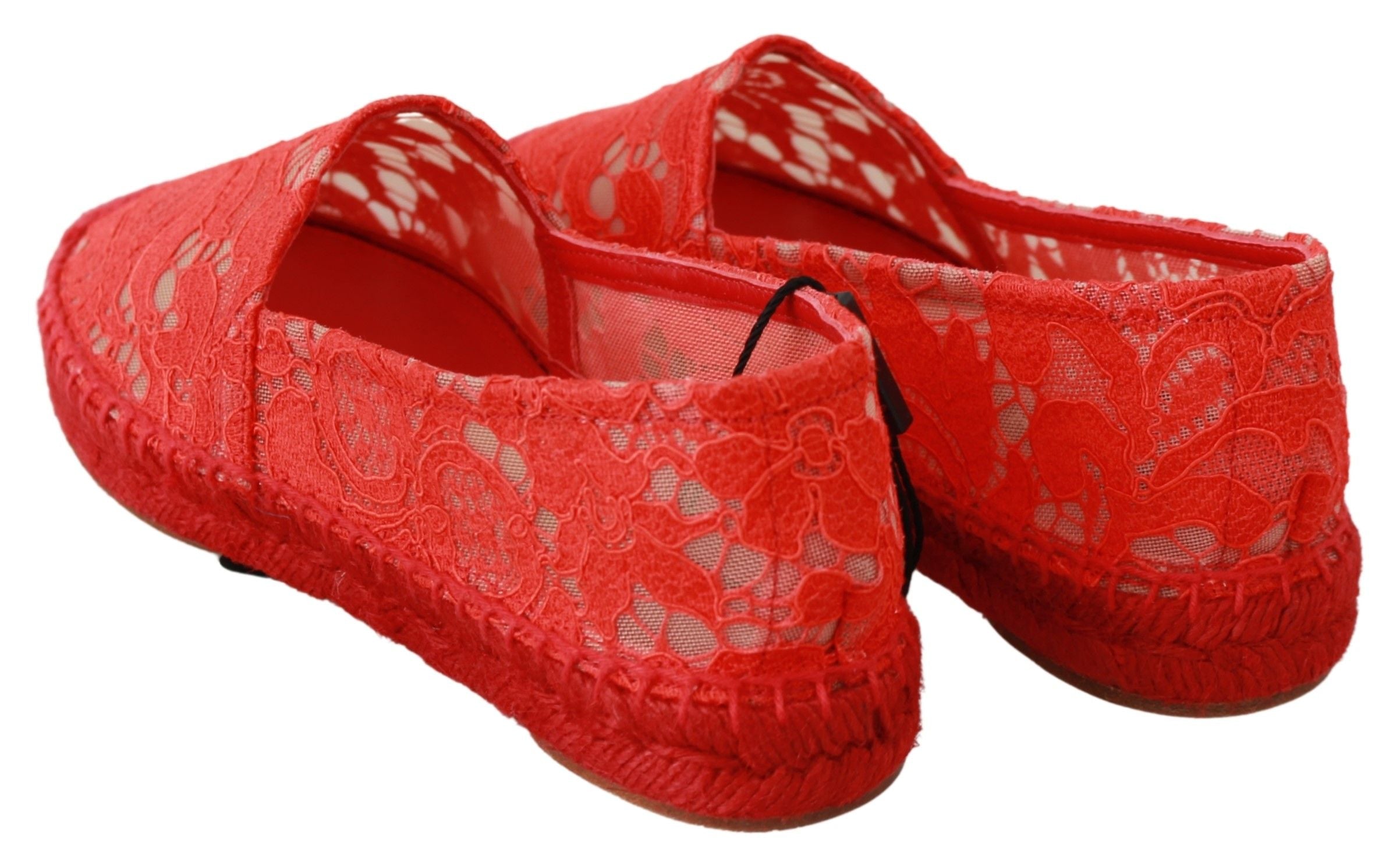 Flat παπούτσια Dolce & Gabbana Red Viscose Espadrilles