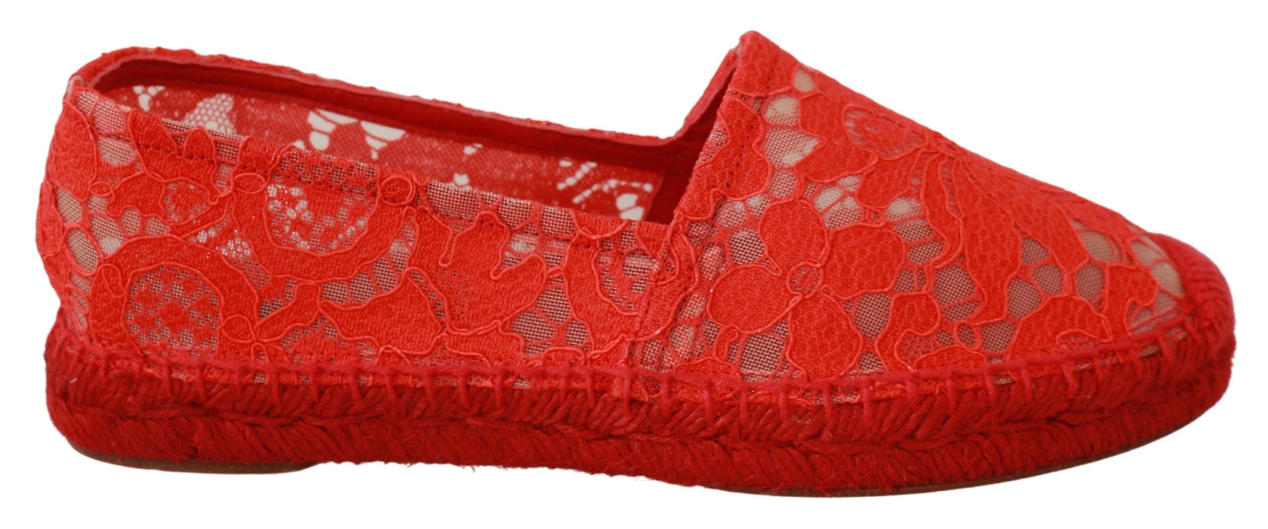 Flat παπούτσια Dolce & Gabbana Red Viscose Espadrilles