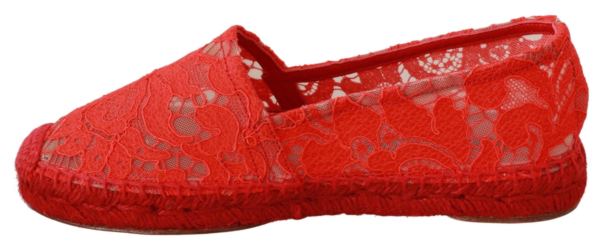 Flat παπούτσια Dolce & Gabbana Red Viscose Espadrilles