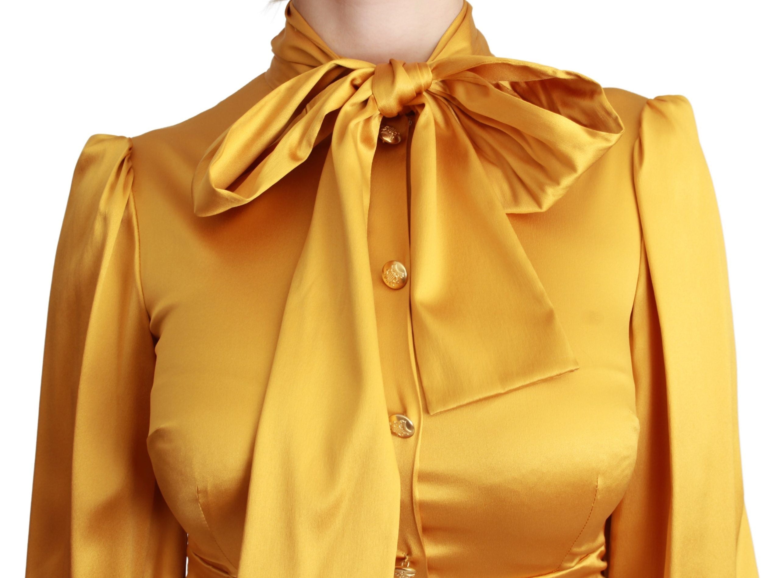 Μίνι φόρεμα Dolce &amp; Gabbana Radiant Yellow Silk Bodycon