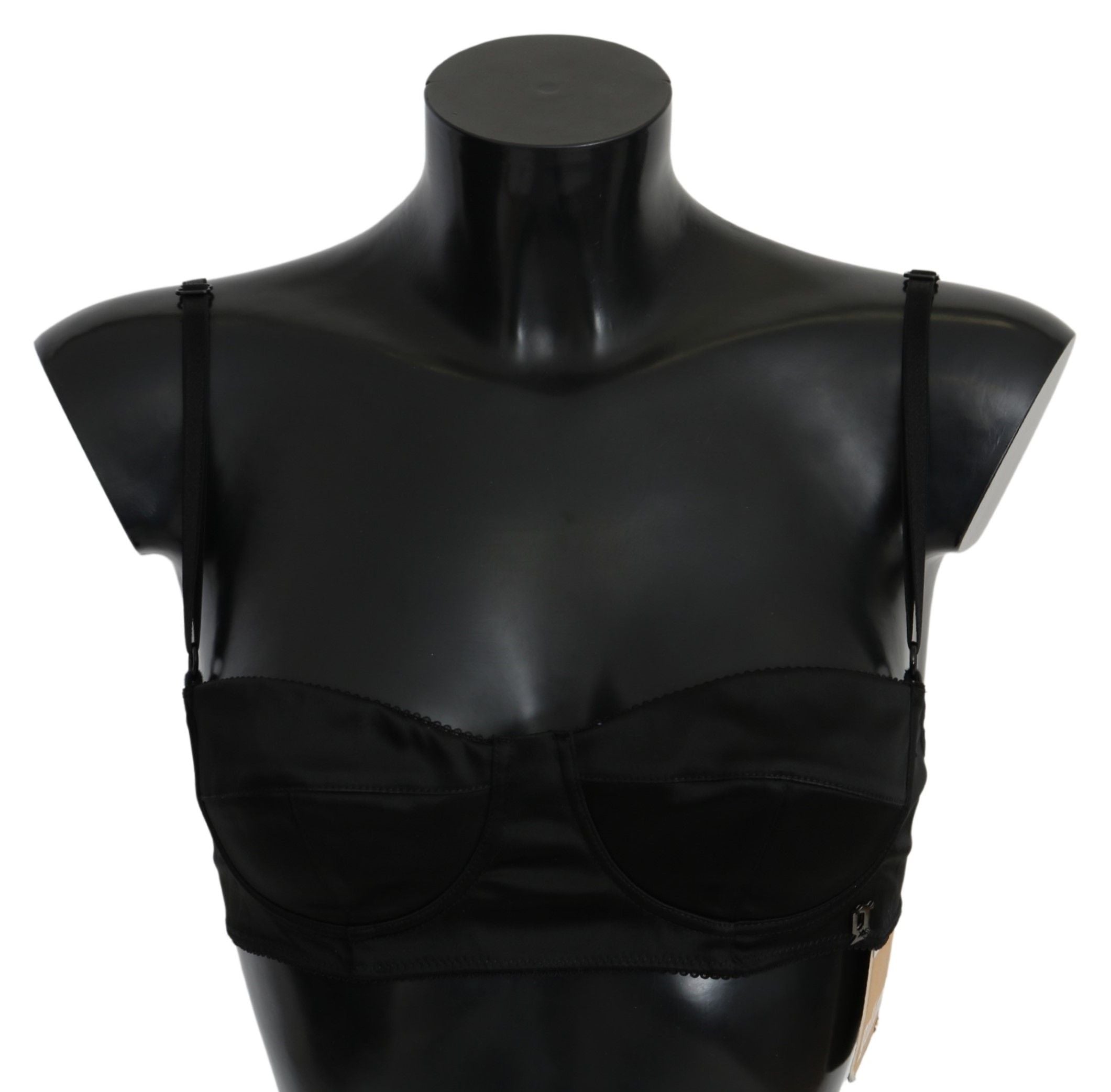 John Galliano Elegant Black Cotton Bralette