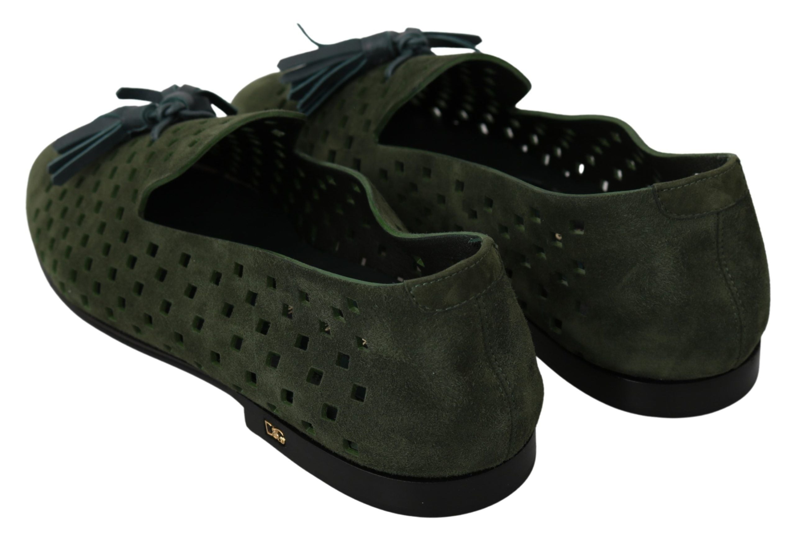 Dolce &amp; Gabbana Elegant Green Suede Loafers για άνδρες