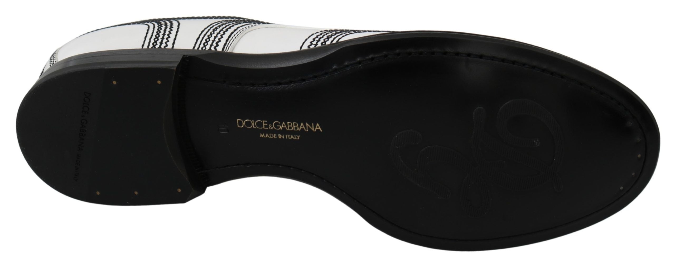 Κομψά λευκά δερμάτινα παπούτσια Derby Dolce &amp; Gabbana