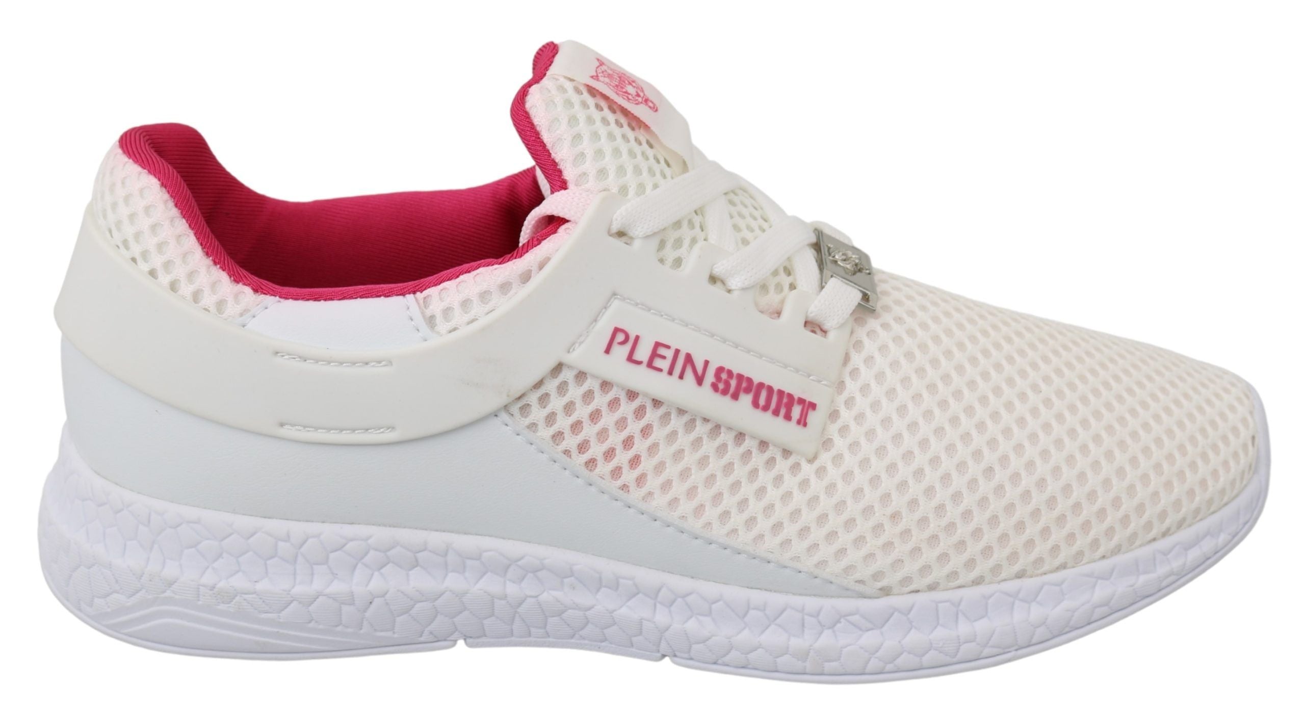 Philipp Plein Chic White Becky Sneakers με ροζ τόνους