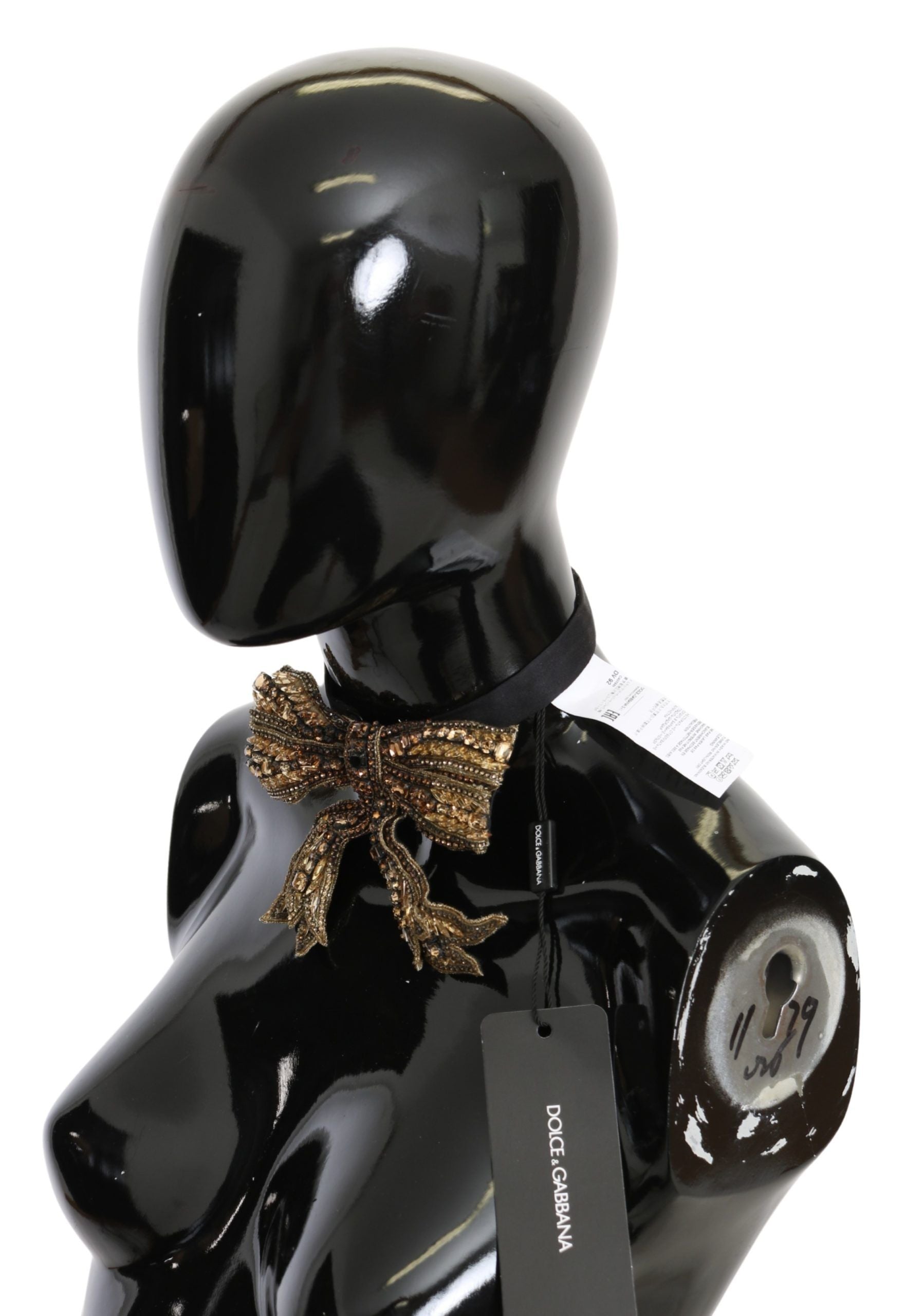 Dolce &amp; Gabbana Elegant Silk Gold Bowtie - Dazzle in Style