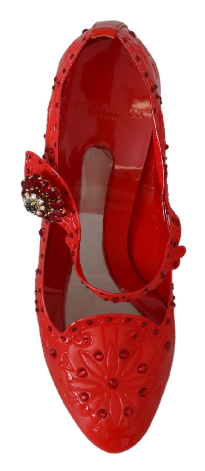 Dolce &amp; Gabbana Chic Red Crystal Pumps Cinderella