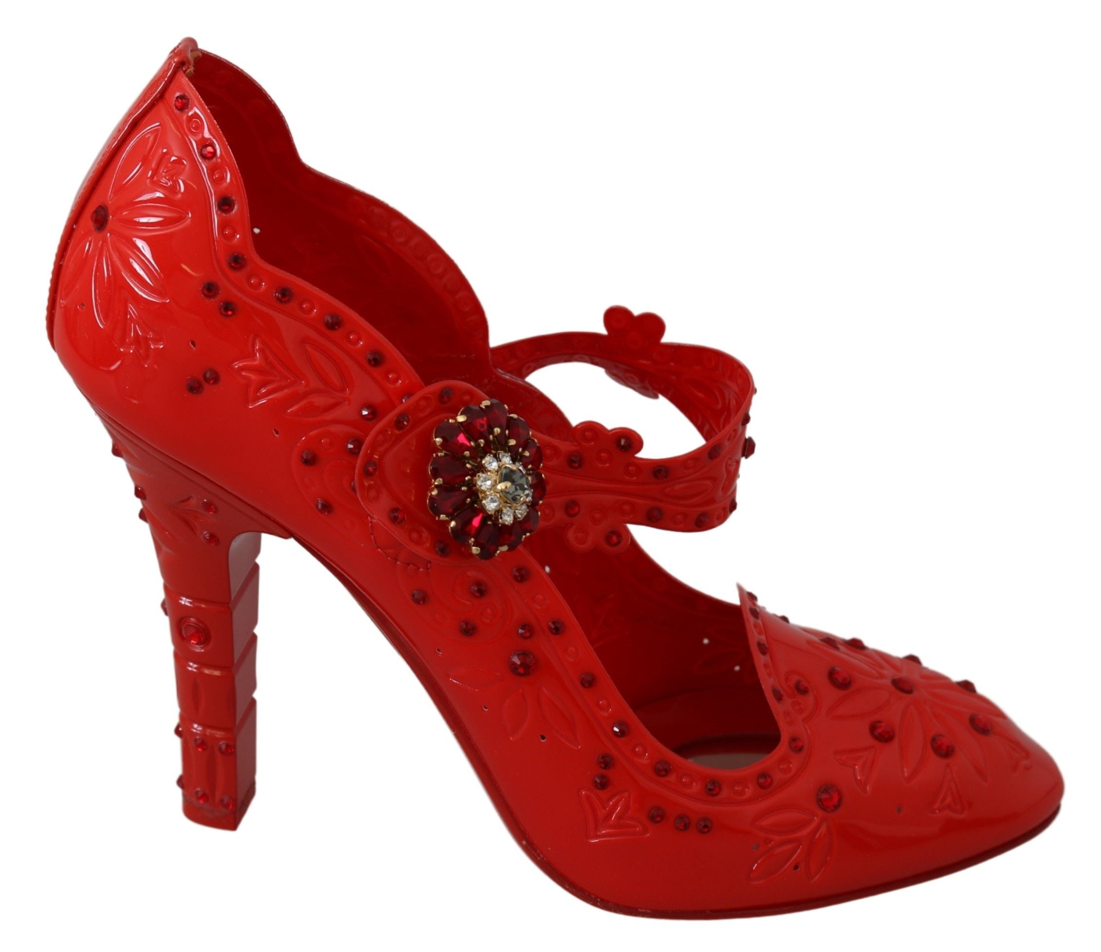 Dolce &amp; Gabbana Chic Red Crystal Pumps Cinderella