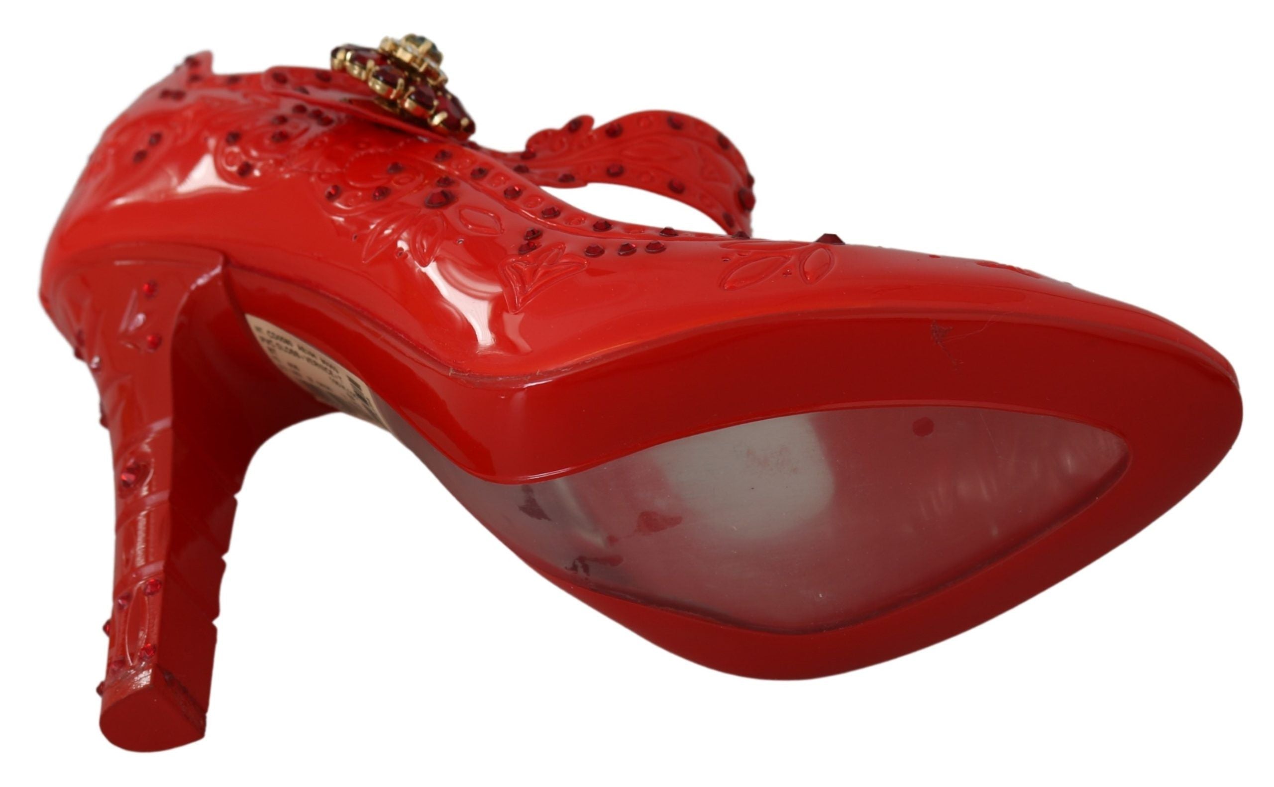 Dolce &amp; Gabbana Chic Red Crystal Pumps Cinderella