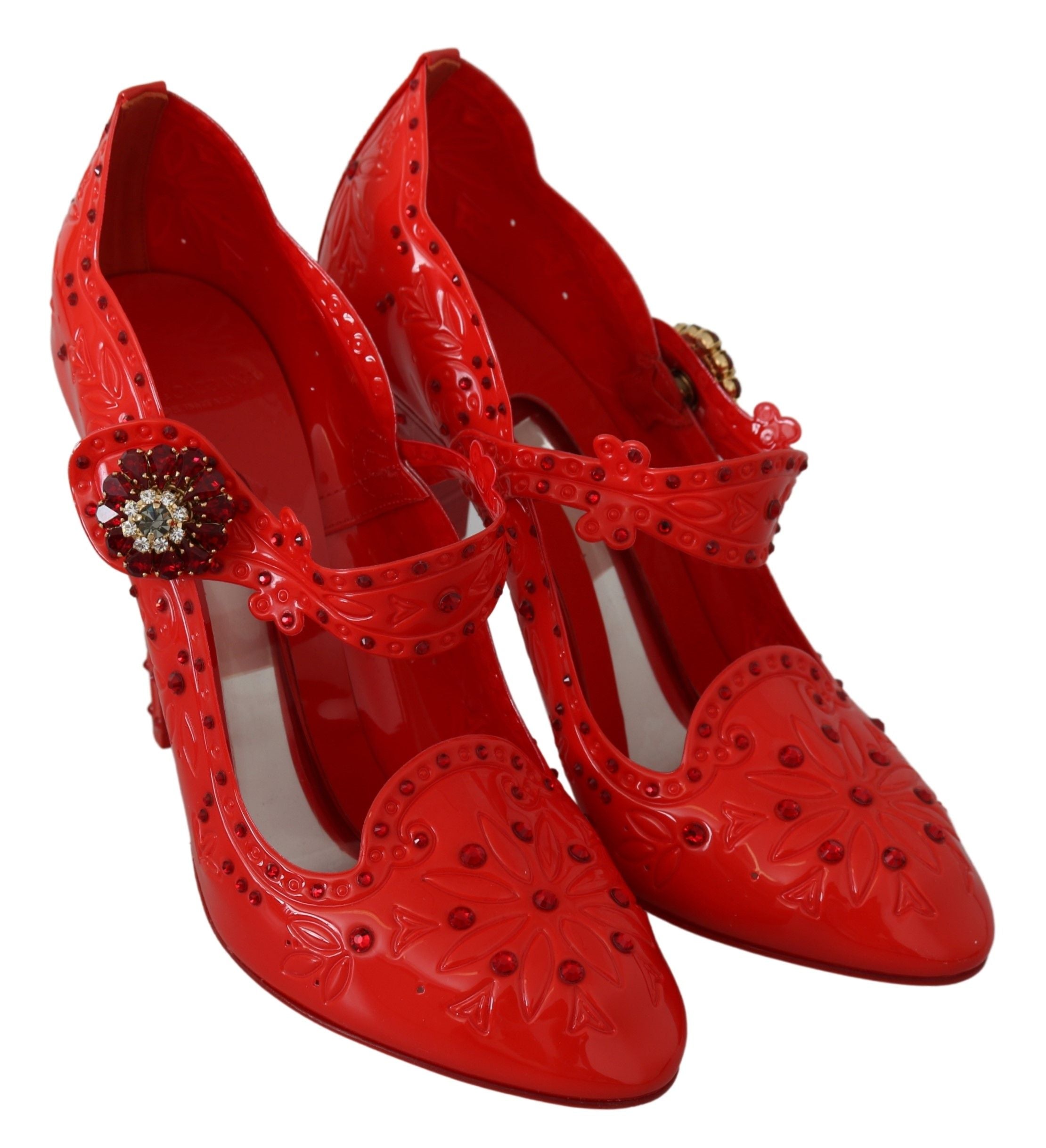 Dolce &amp; Gabbana Chic Red Crystal Pumps Cinderella