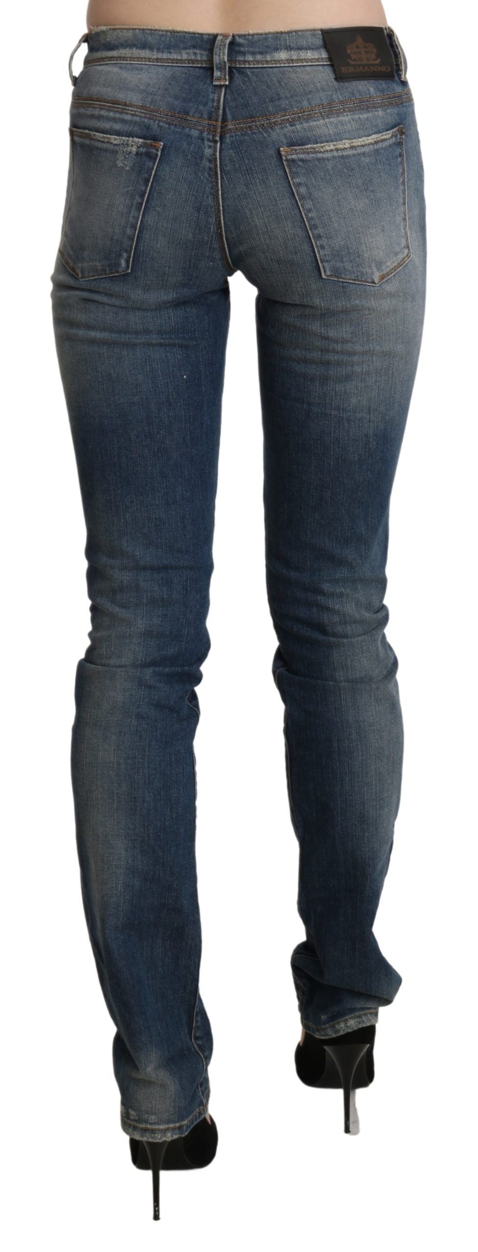 Ermanno Scervino Chic Mid Waist Skinny Denim σε μπλε Washed