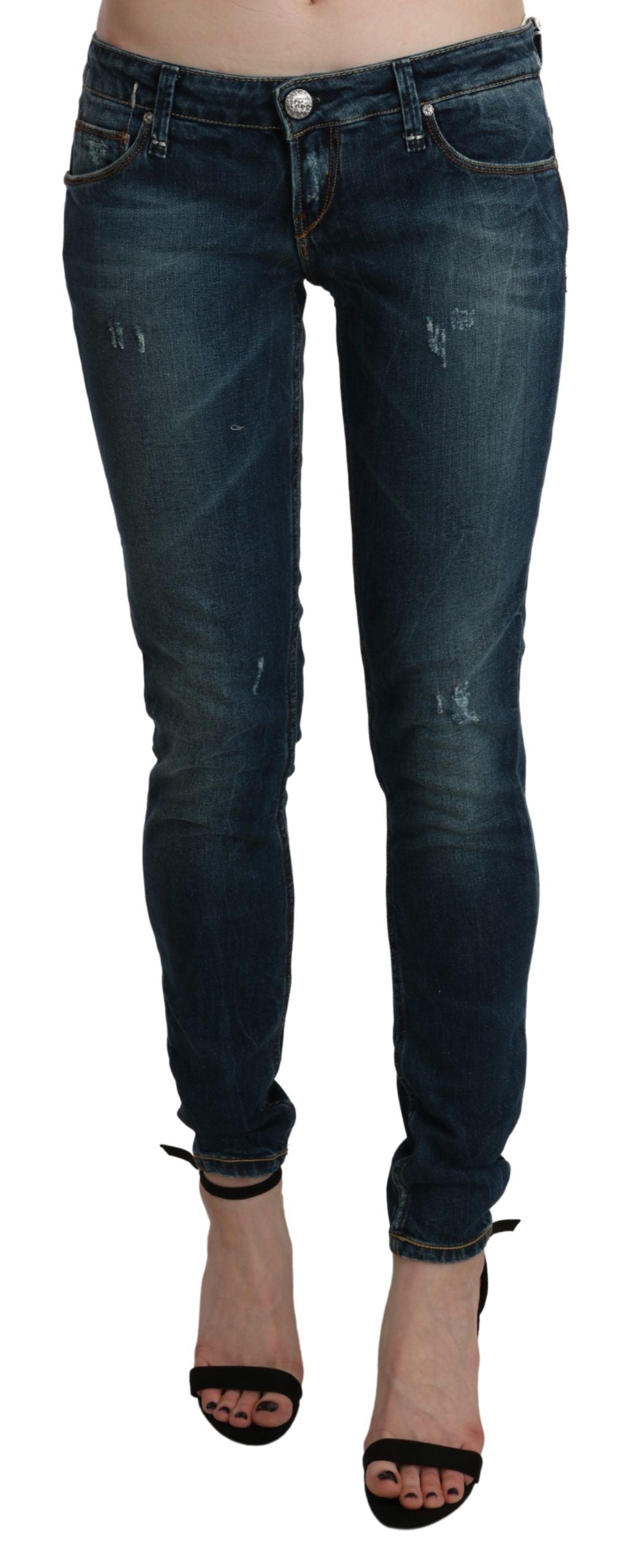 Acht Sleek Skinny τζιν χαμηλής μέσης - Blue Washed