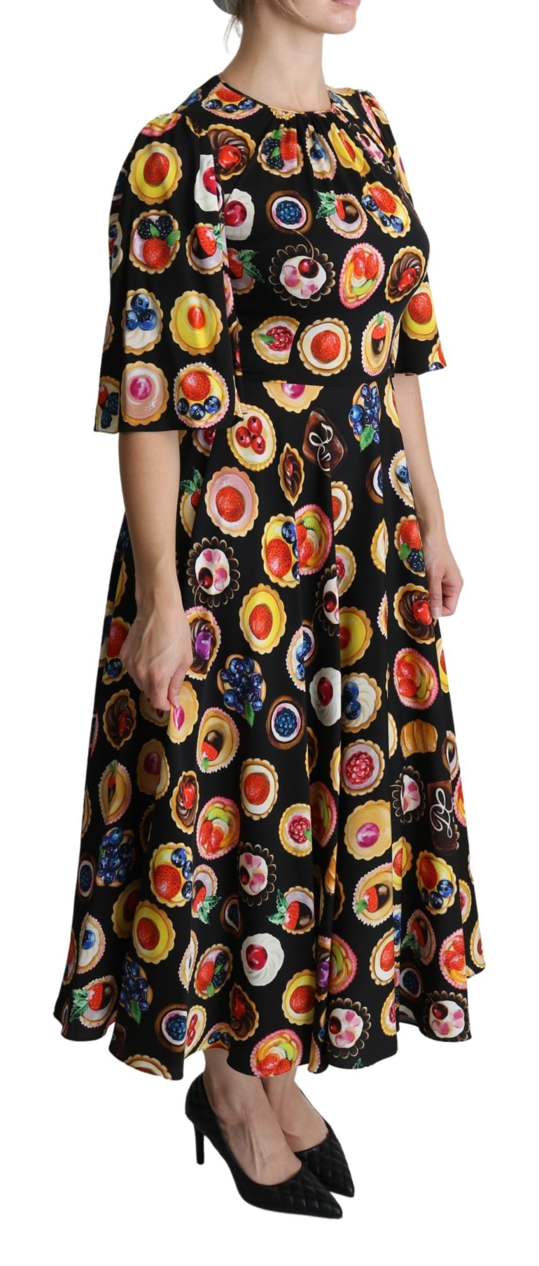 Dolce &amp; Gabbana Chic Πολύχρωμα Επιδόρπια Maxi Print Φόρεμα