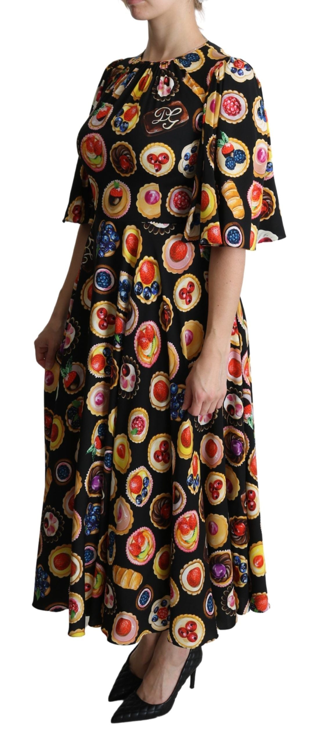 Dolce &amp; Gabbana Chic Πολύχρωμα Επιδόρπια Maxi Print Φόρεμα