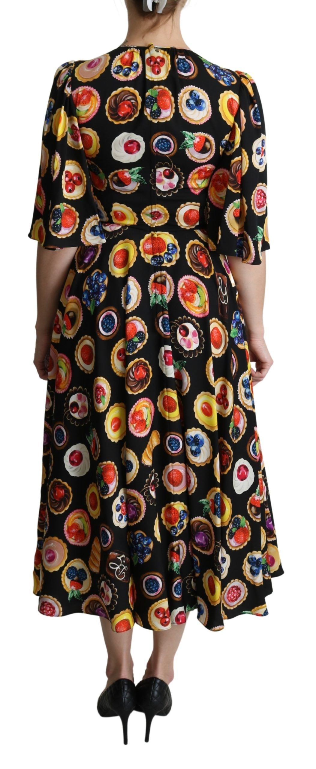 Dolce &amp; Gabbana Chic Πολύχρωμα Επιδόρπια Maxi Print Φόρεμα