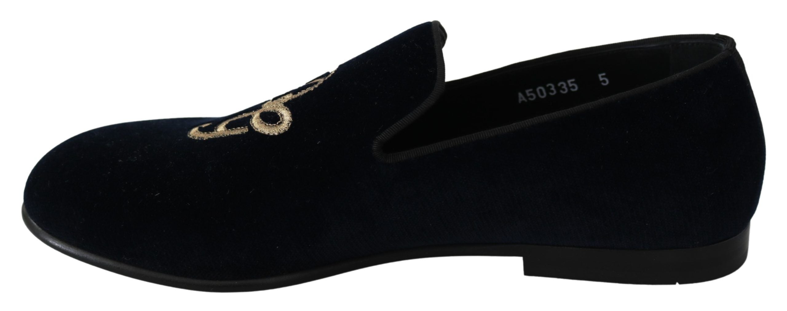 Dolce & Gabbana Elegant Blue Embroidered Loafers