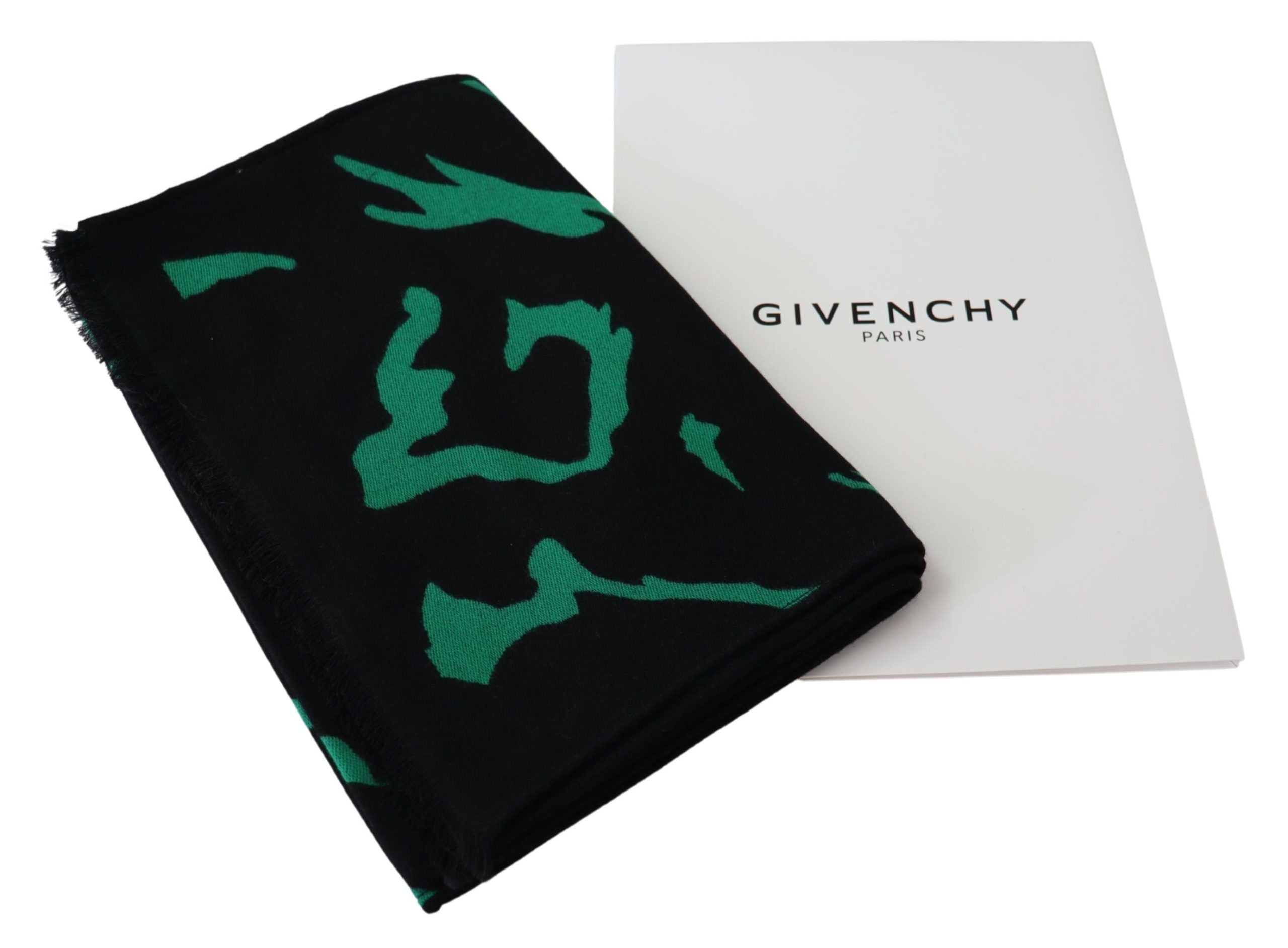 Κομψό μάλλινο μεταξωτό μαύρο unisex φουλάρι Givenchy