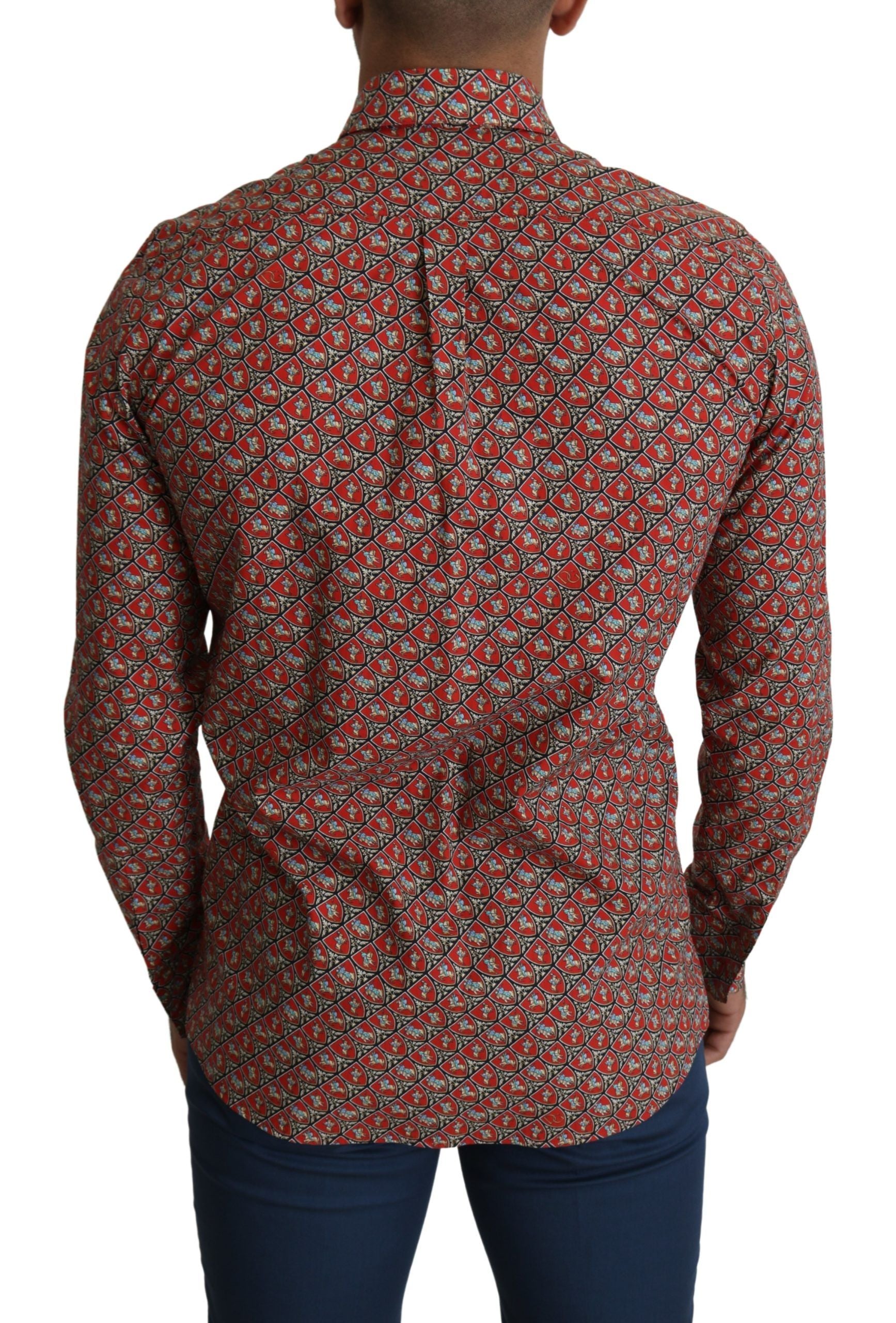 Dolce & Gabbana Elegant Red Martini Fit Cotton Shirt