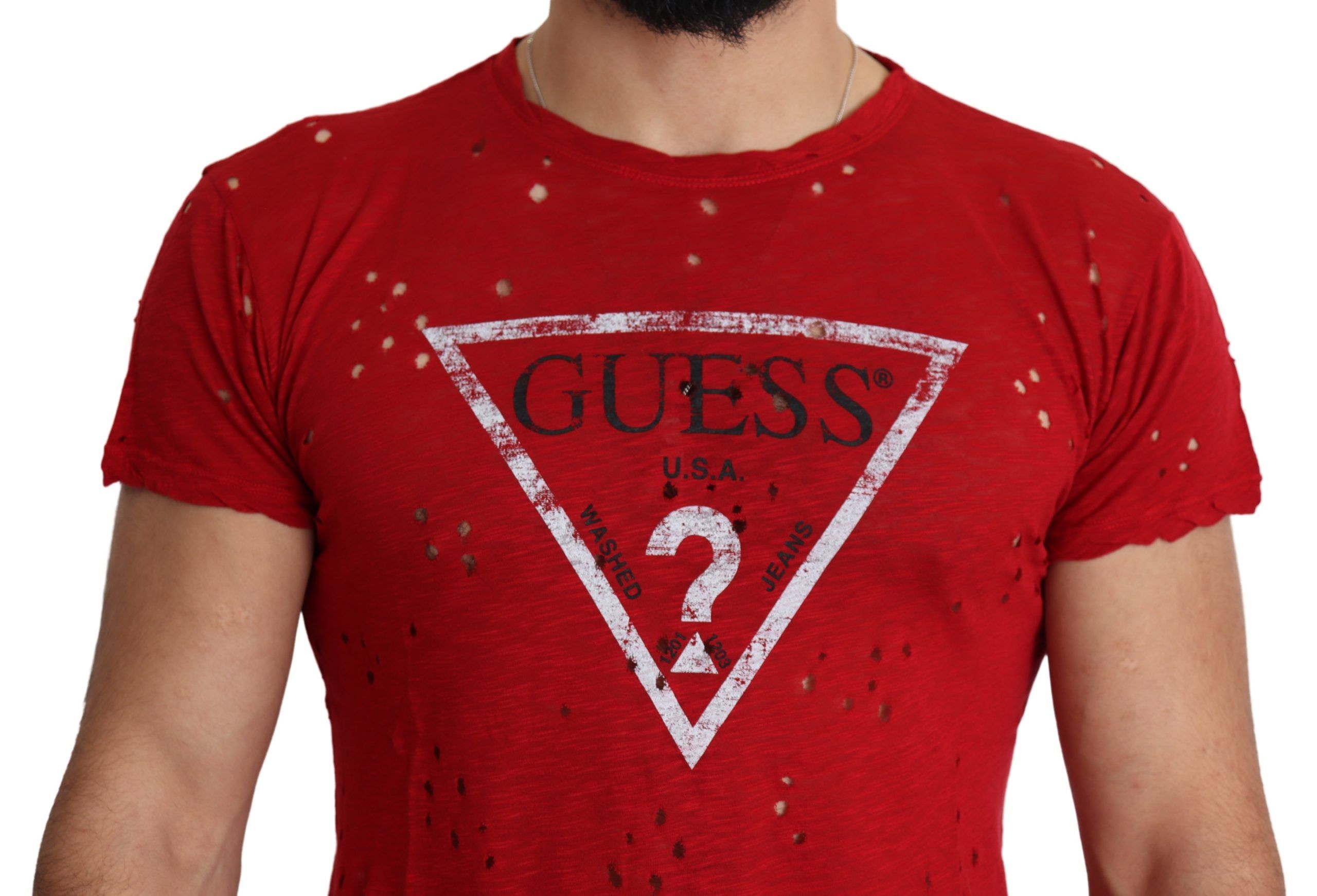 Guess Radiant Red Cotton Stretch T-shirt