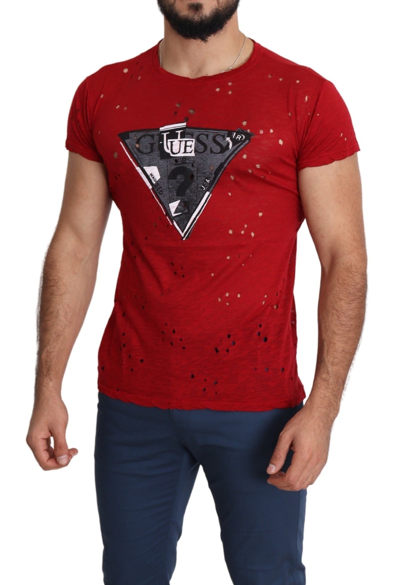 Guess Radiant Red Cotton Tee Τέλειο για καθημερινό στυλ