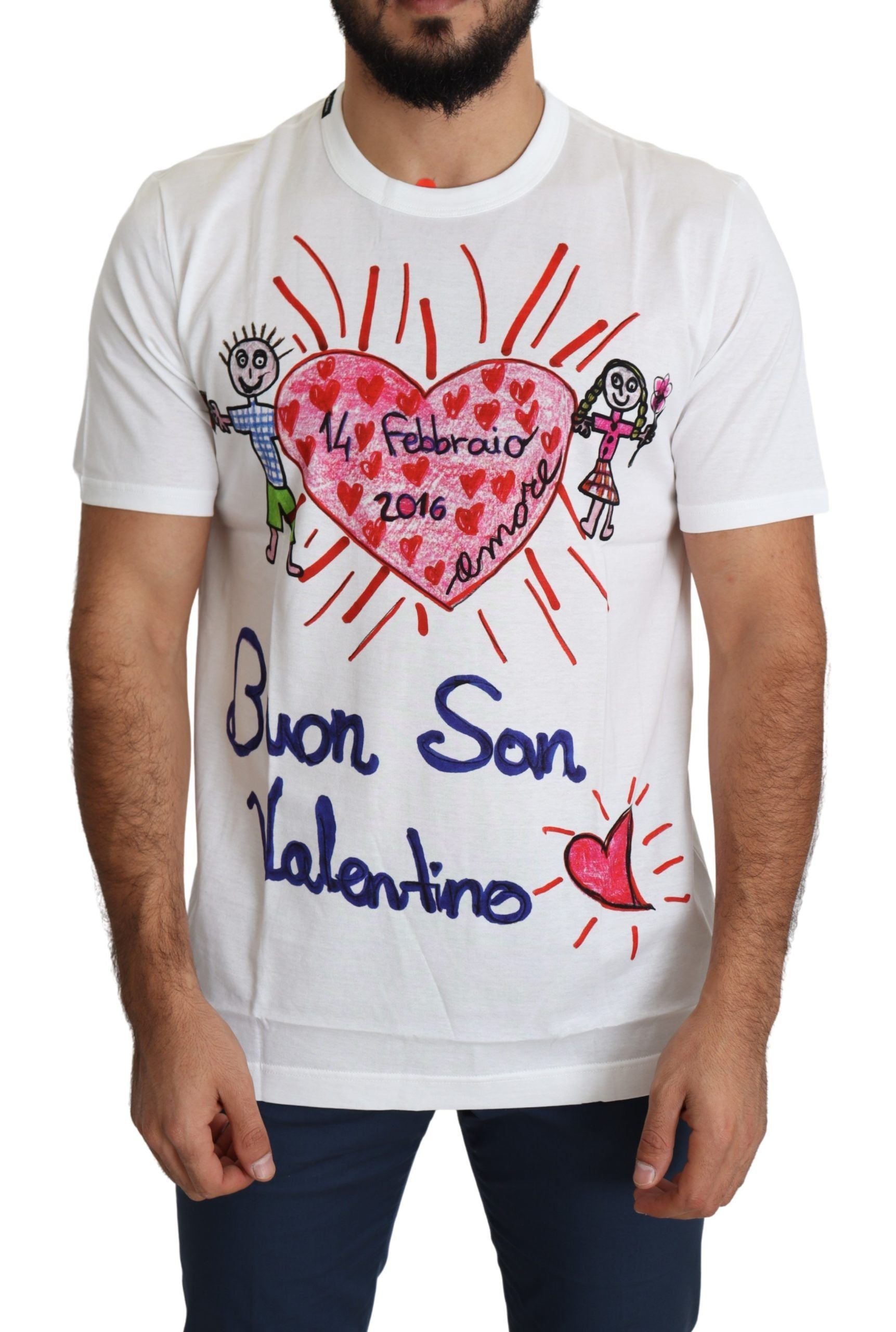 Dolce &amp; Gabbana Romantic Heart Print Crew Neck Tee