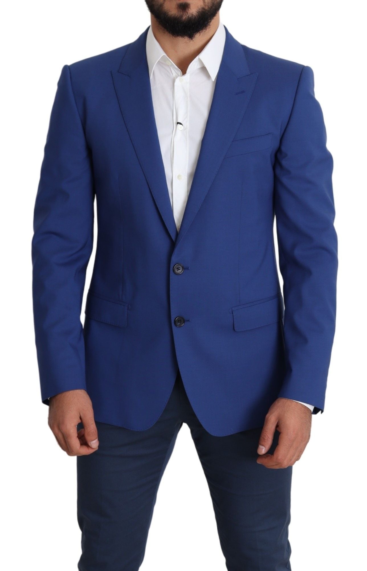 Dolce &amp; Gabbana Exquisite Blue Wool Martini Blazer Jacket