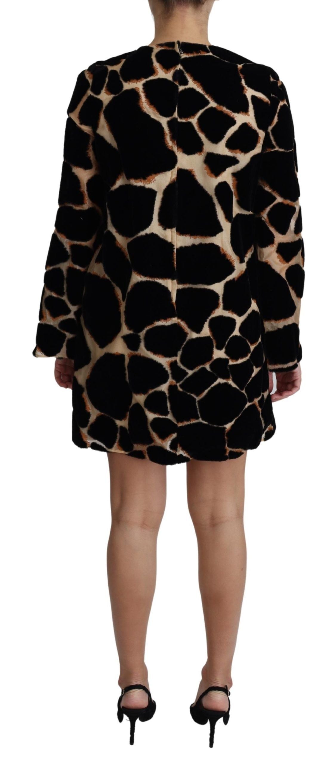 Dolce &amp; Gabbana Chic Giraffe Print Shift Mini φόρεμα