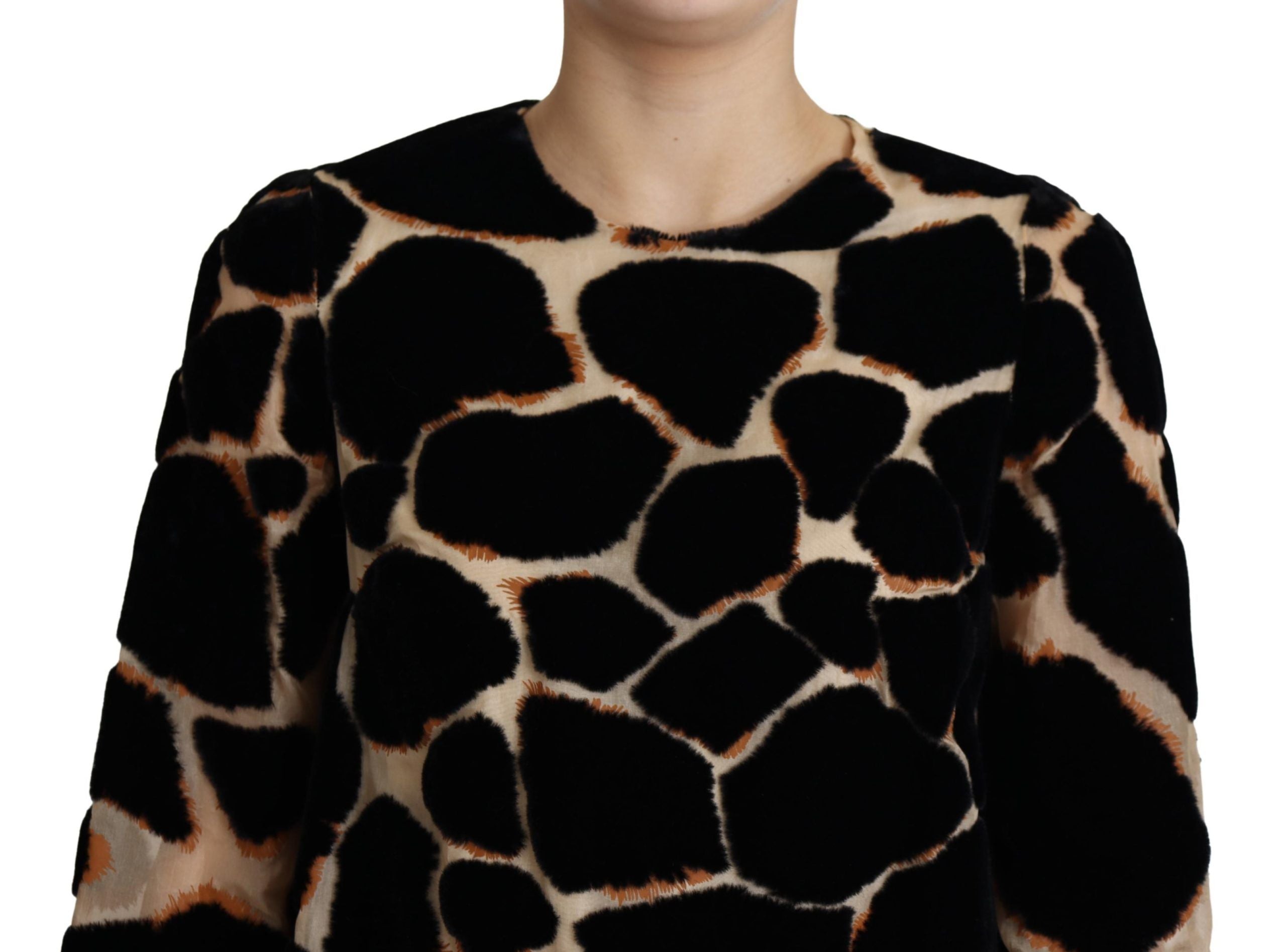 Dolce &amp; Gabbana Chic Giraffe Print Shift Mini φόρεμα