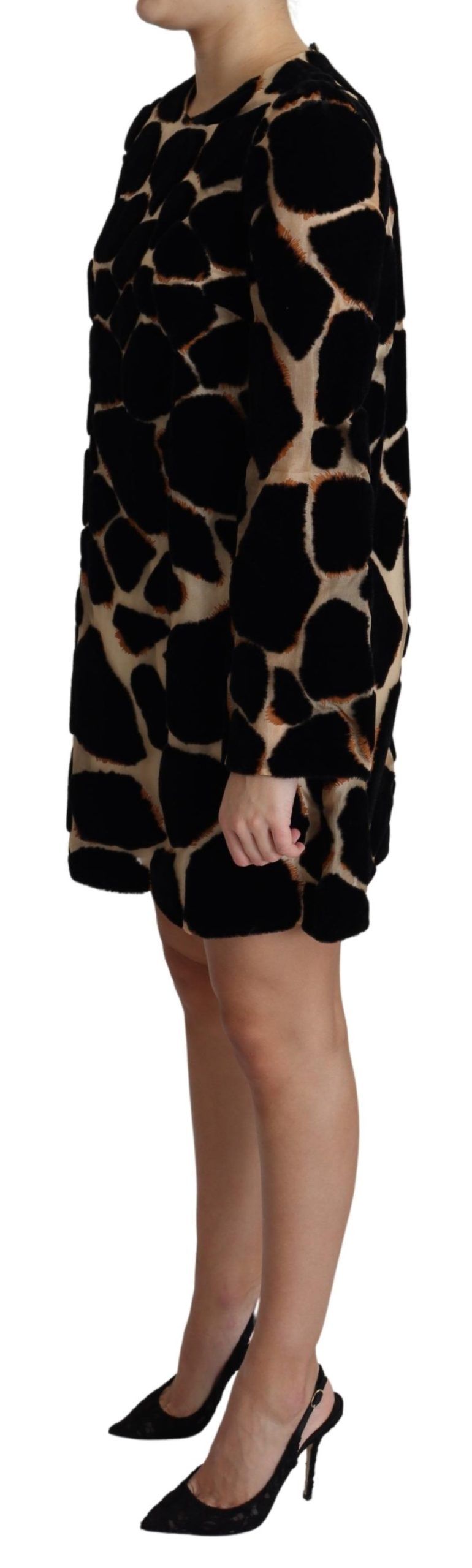 Dolce &amp; Gabbana Chic Giraffe Print Shift Mini φόρεμα