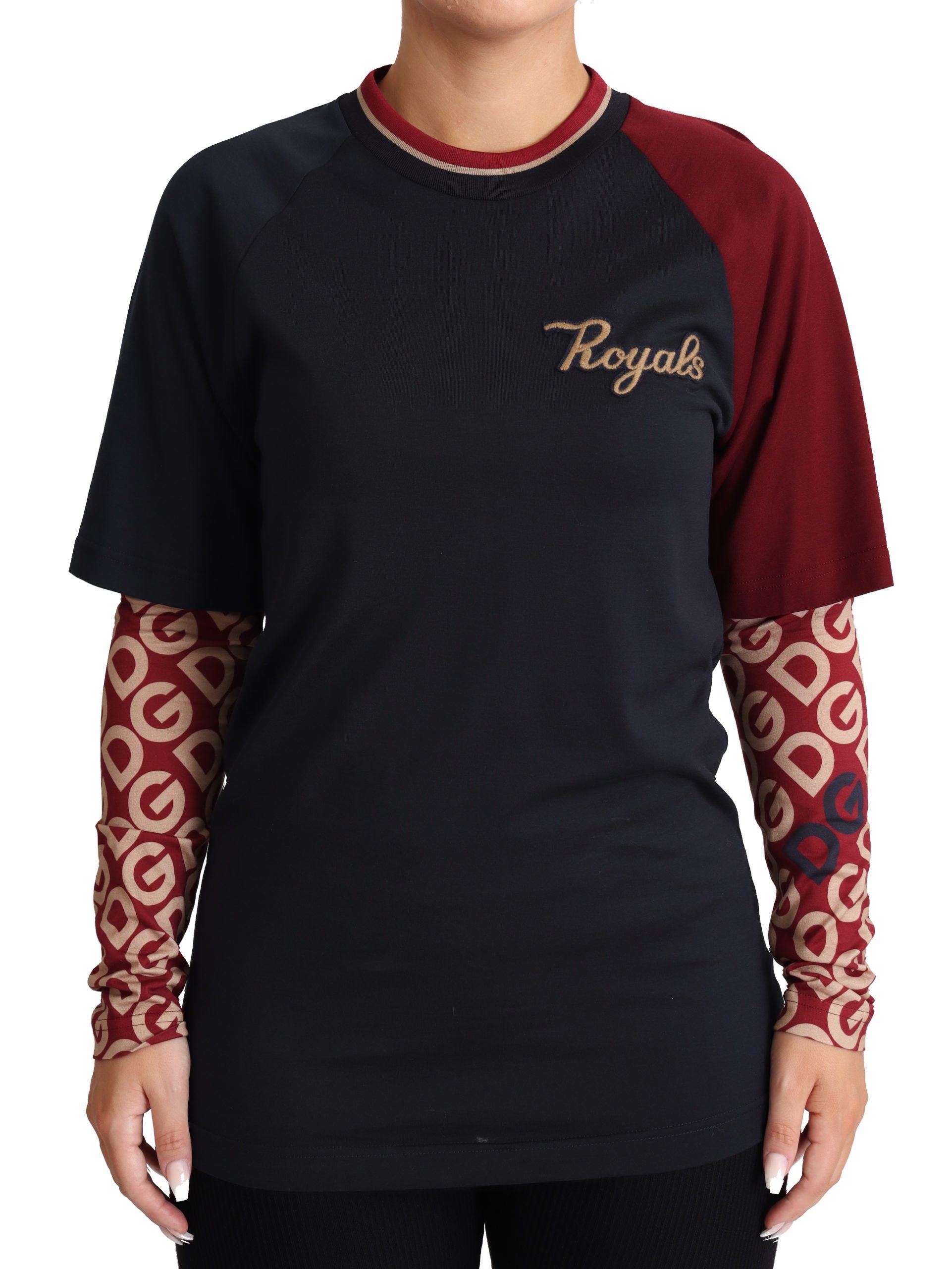 Πουλόβερ Dolce &amp; Gabbana Multicolor Royals Cotton Crewnneck