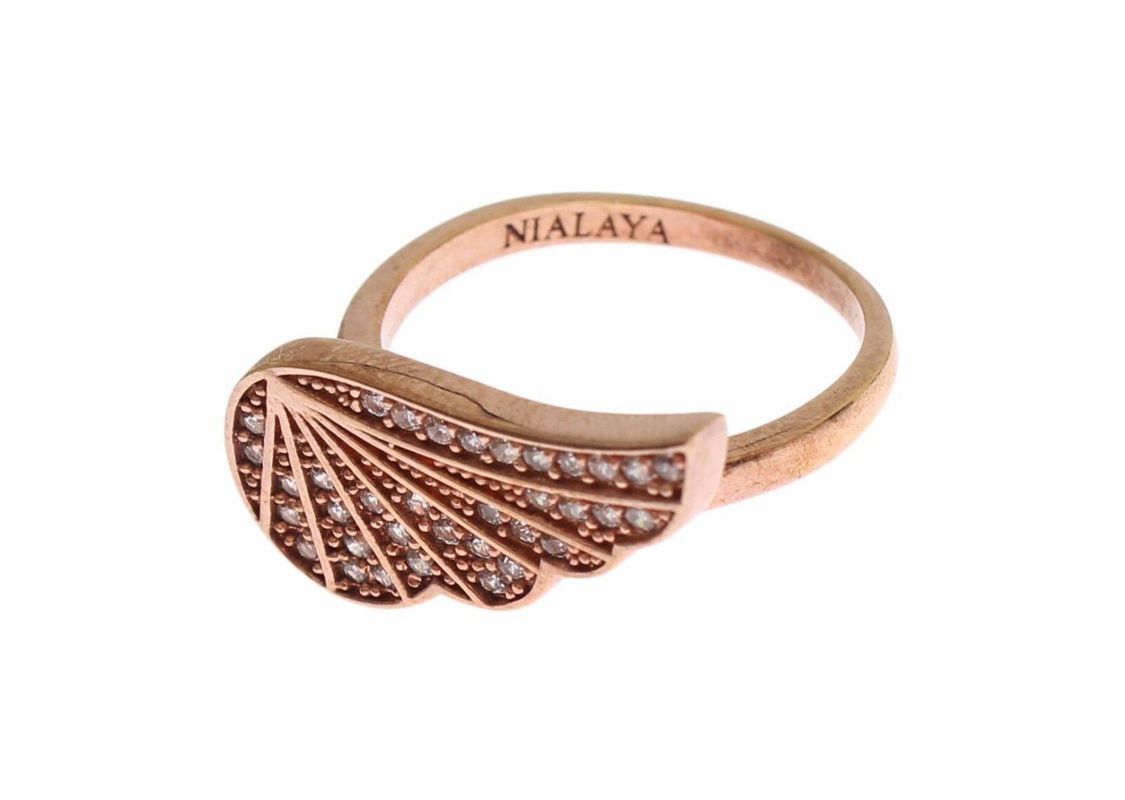 Κρυστάλλινο δαχτυλίδι Nialaya Elegant Pink Gold CZ